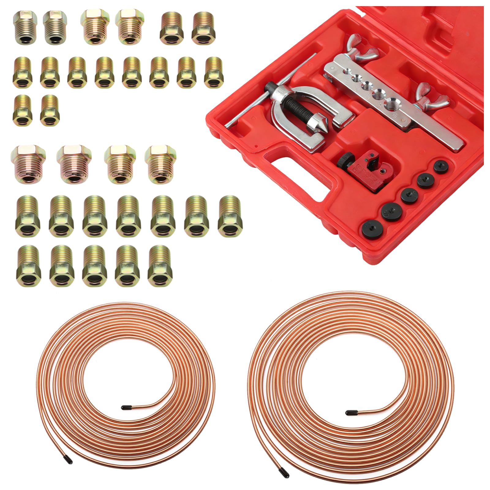 IHOTDER brake line kit in blow-molded case for easy transport and storage.