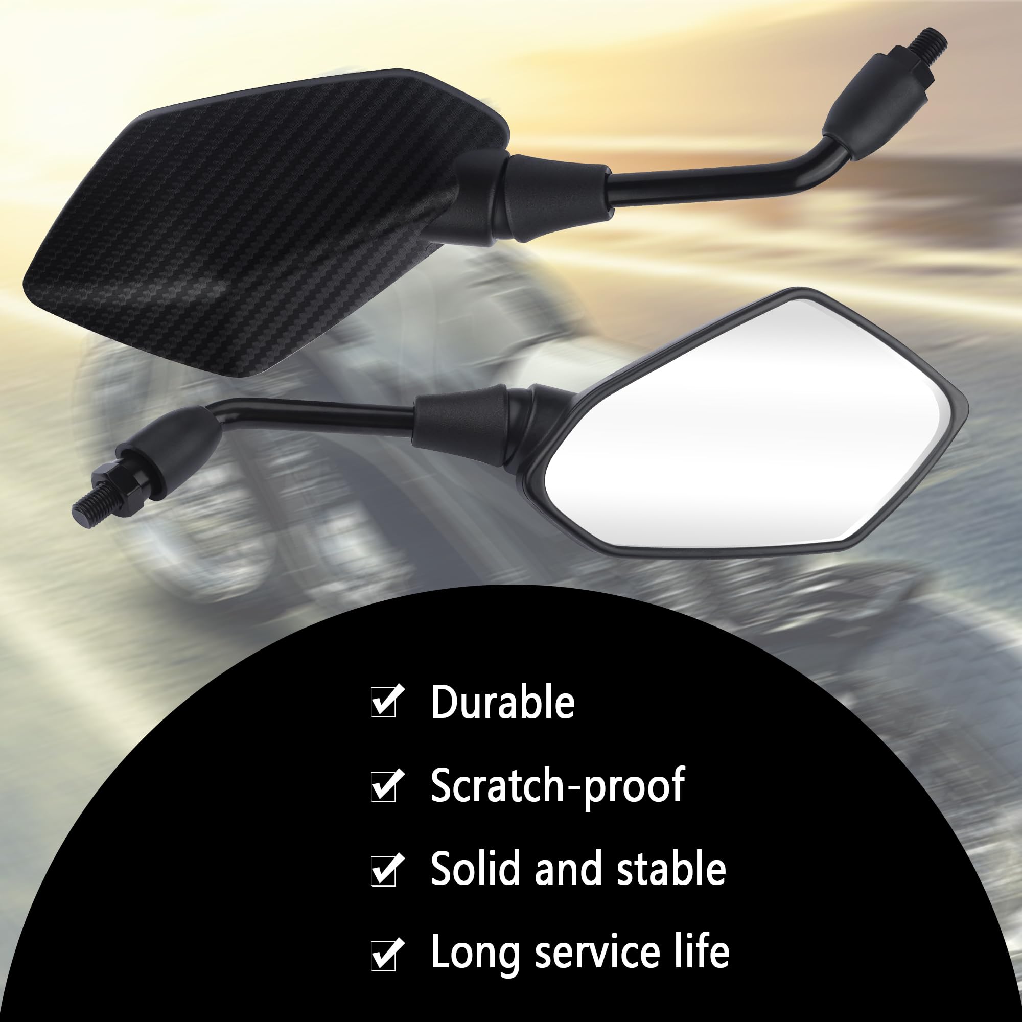 IHOTDER 360-degree adjustable mirror allows precise angle for better situational awareness.