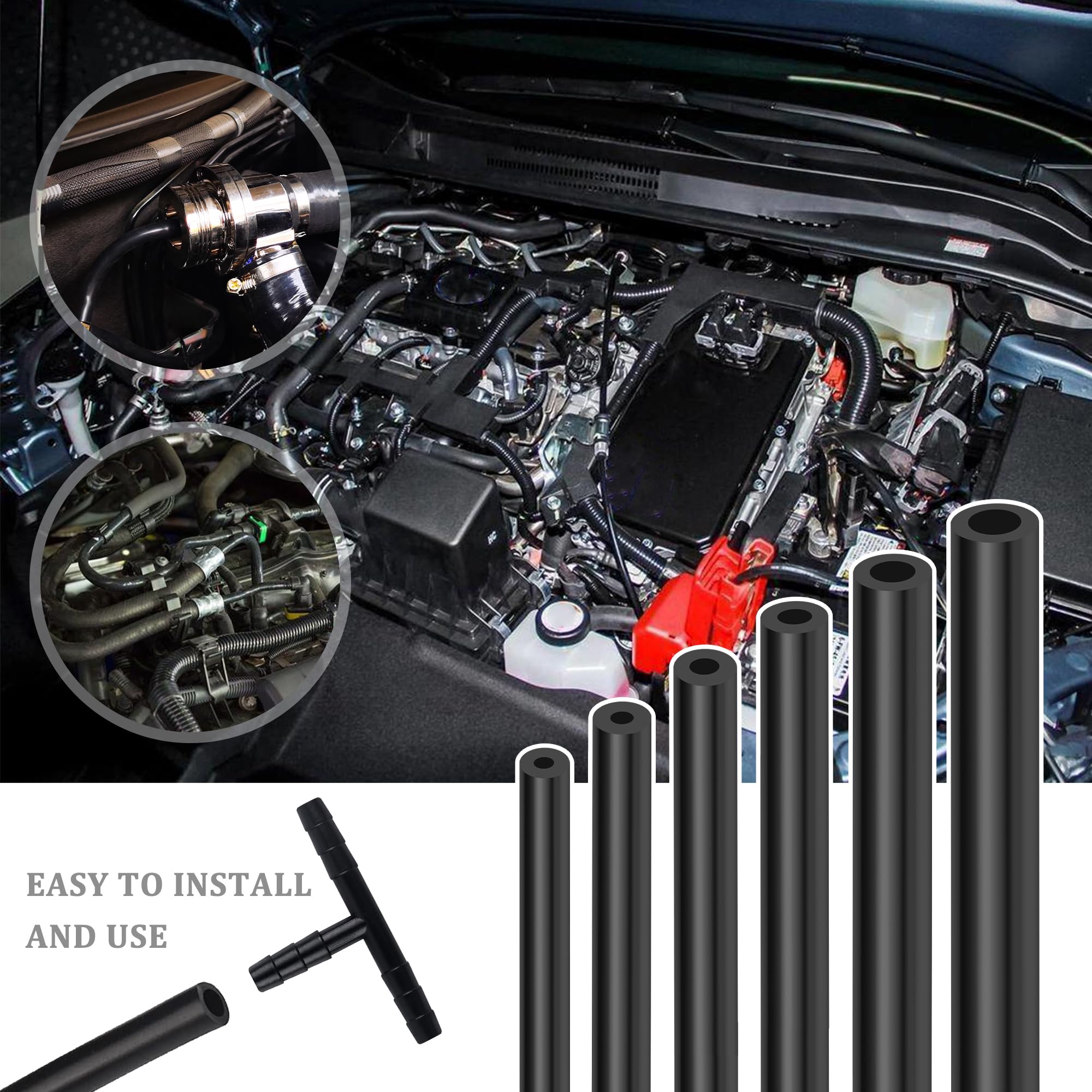 IHOTDER silicone vacuum hose 5/16 image: broad compatibility with various hoses and adapters.
