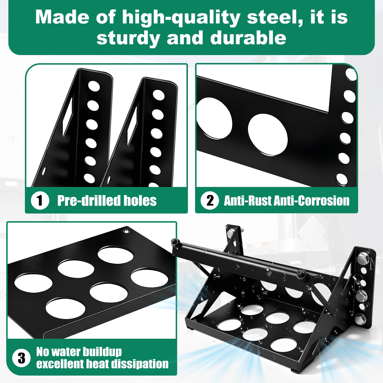 IHOUMEX anti-corrosion black coating protects the tray in marine environments.