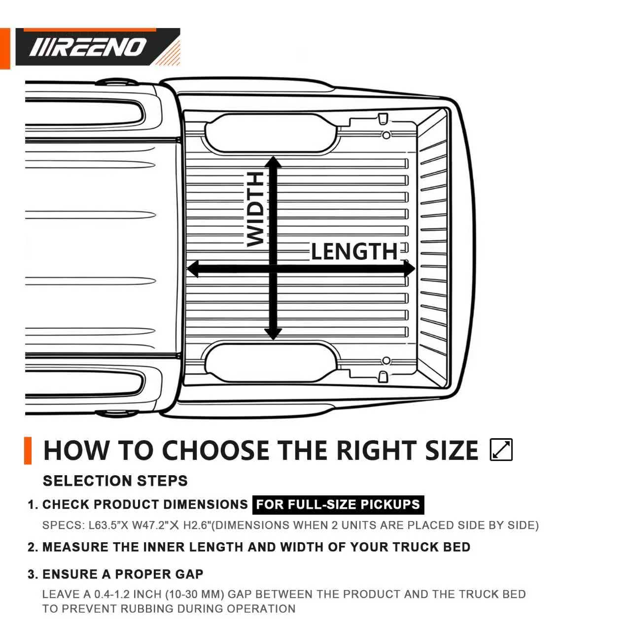 IIIREENO compatible with 5'7-inch and longer truck beds.