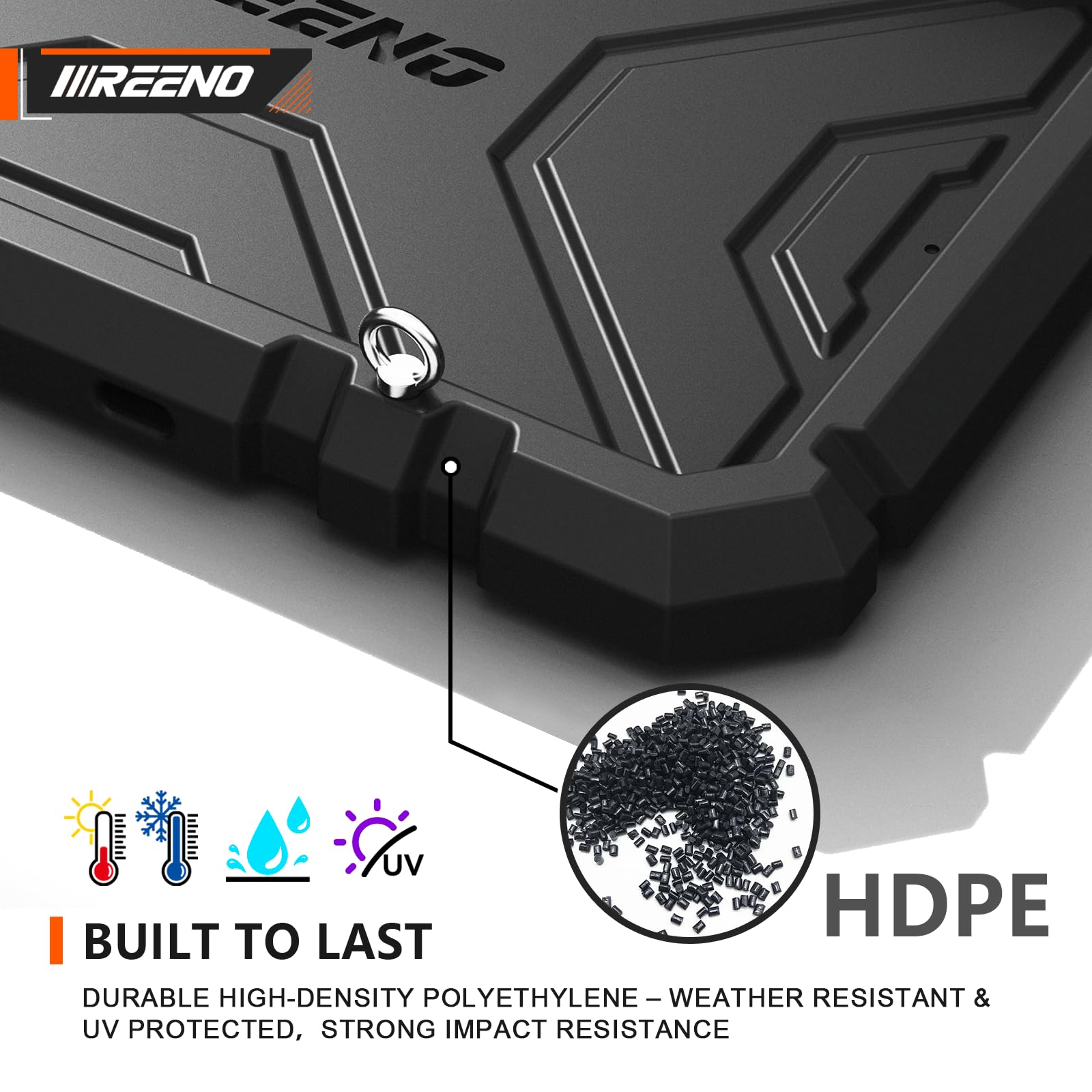 IIIREENO no-drill-installation shown for quick, permanent-free mounting.
