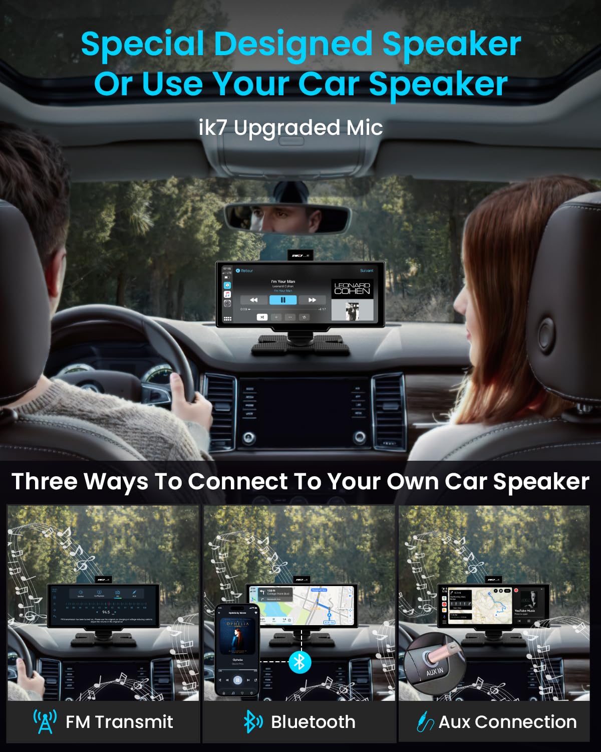 IIWEY iK7 rear 1080P backup camera on bumper, improves reverse safety benefit