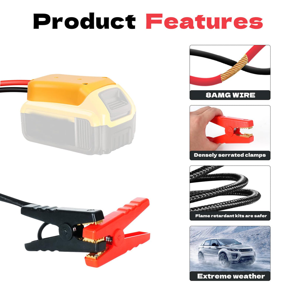 IIXWUQ red and black clamps show correct polarity for safe connections