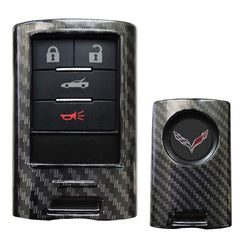 iJDMTOY carbon fiber shell front cover shields Cadillac key from scratches.