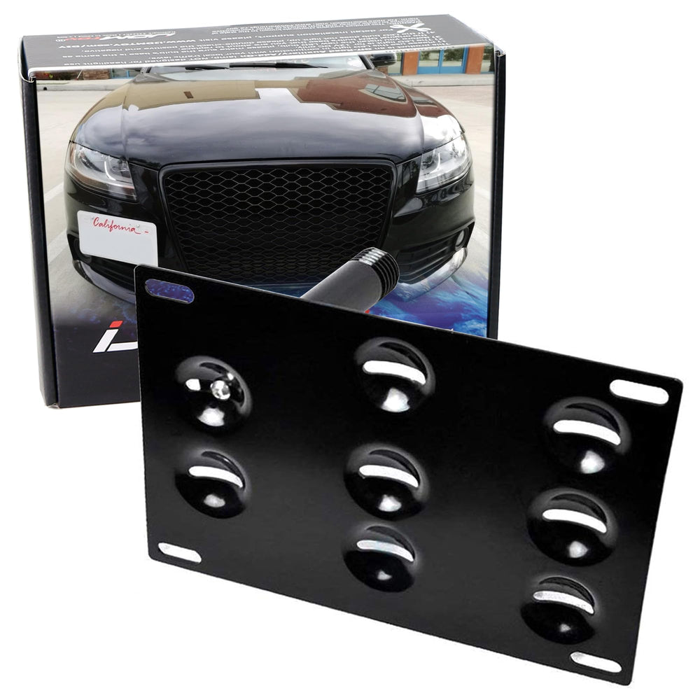 iJDMTOY front bumper tow hook adapter for Audi enables plate relocation without drilling