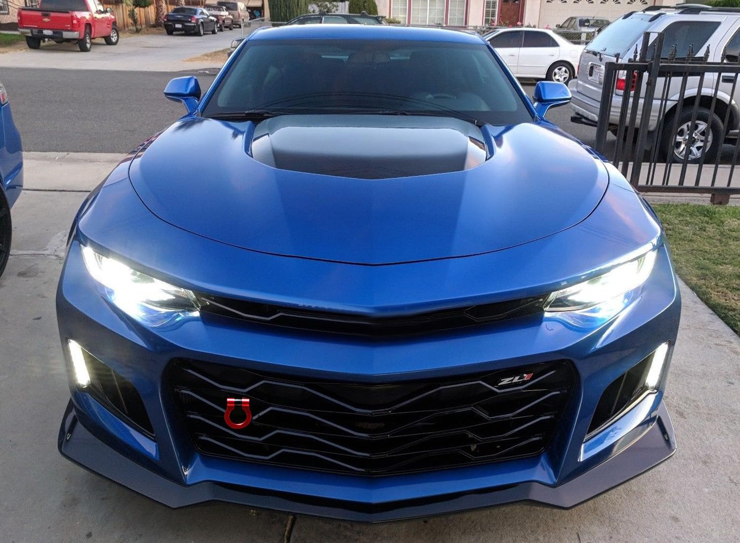 iJDMTOY bumper area ready for tow hook display on Camaro