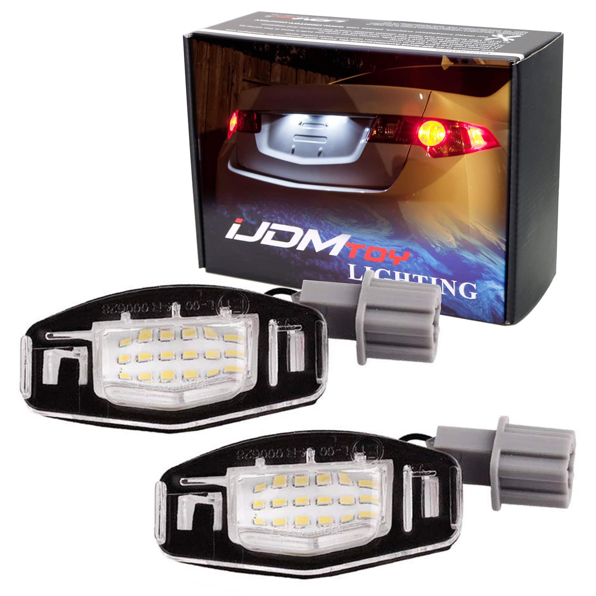 iJDMTOY license plate light for Acura MDX with xenon white LEDs enhances night visibility