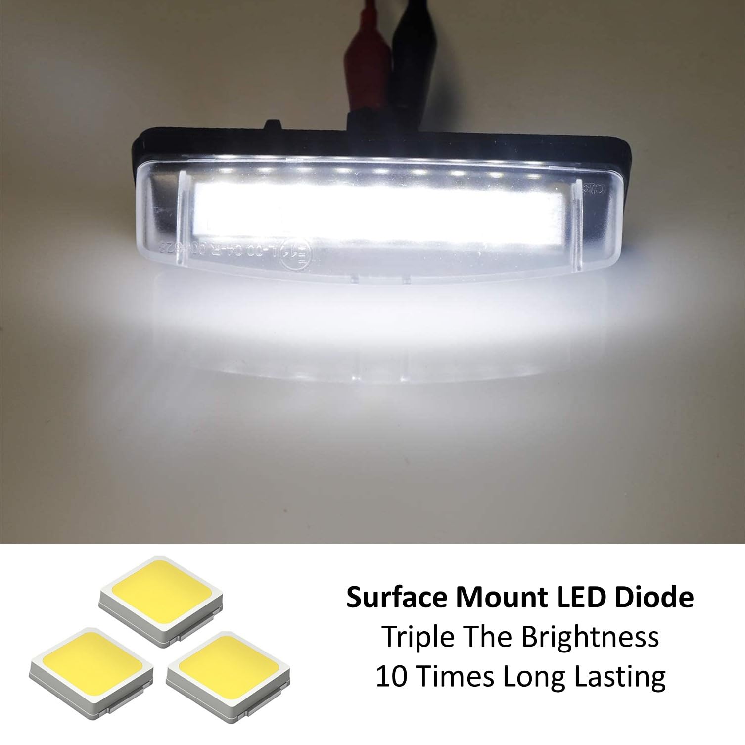iJDMTOY license light for Prius Echo provides clear plate illumination at night.