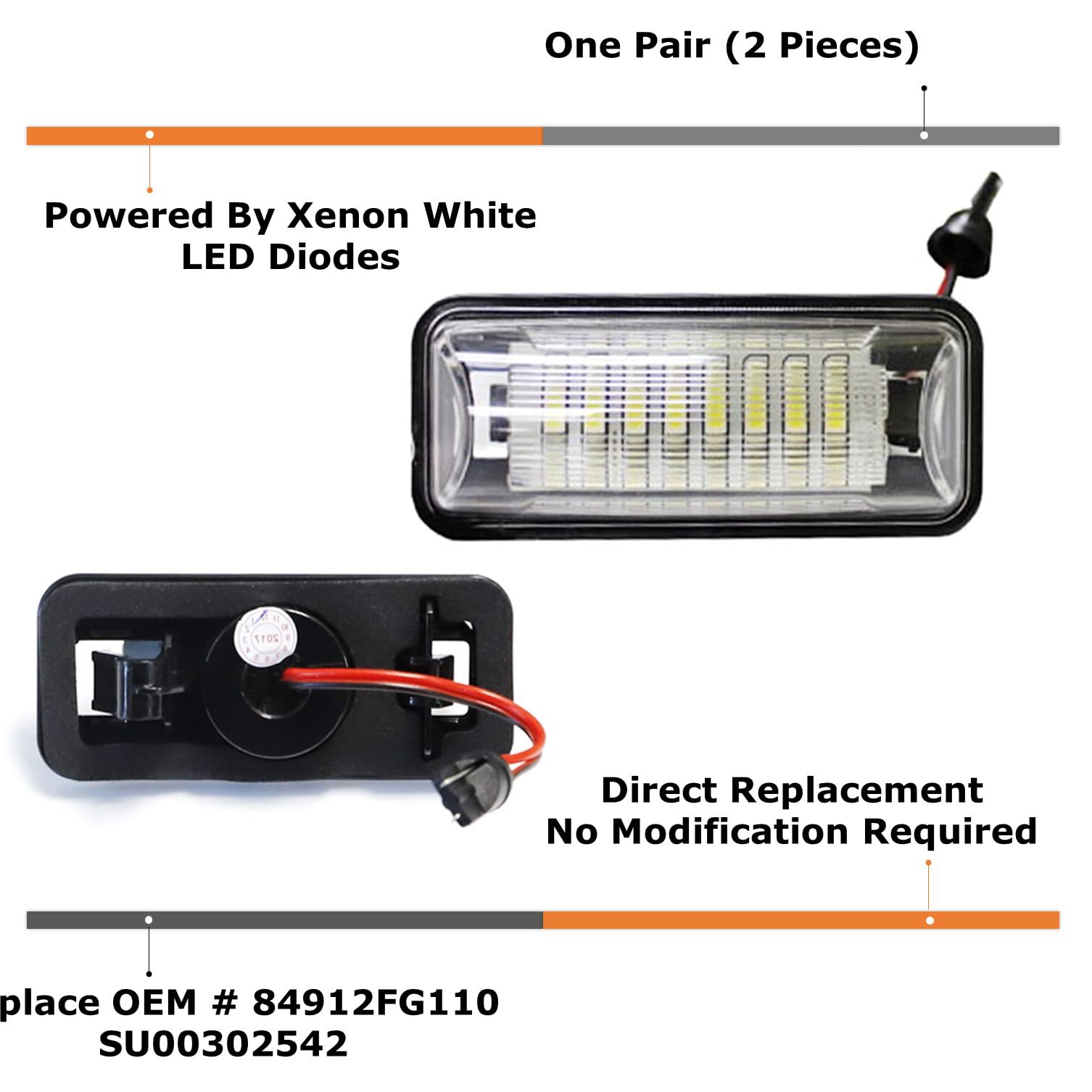 iJDMTOY LED license plate light rear view with even illumination