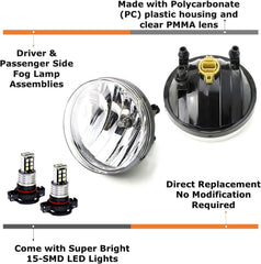 iJDMTOY fog light assembly passenger side for improved visibility and matched aesthetics
