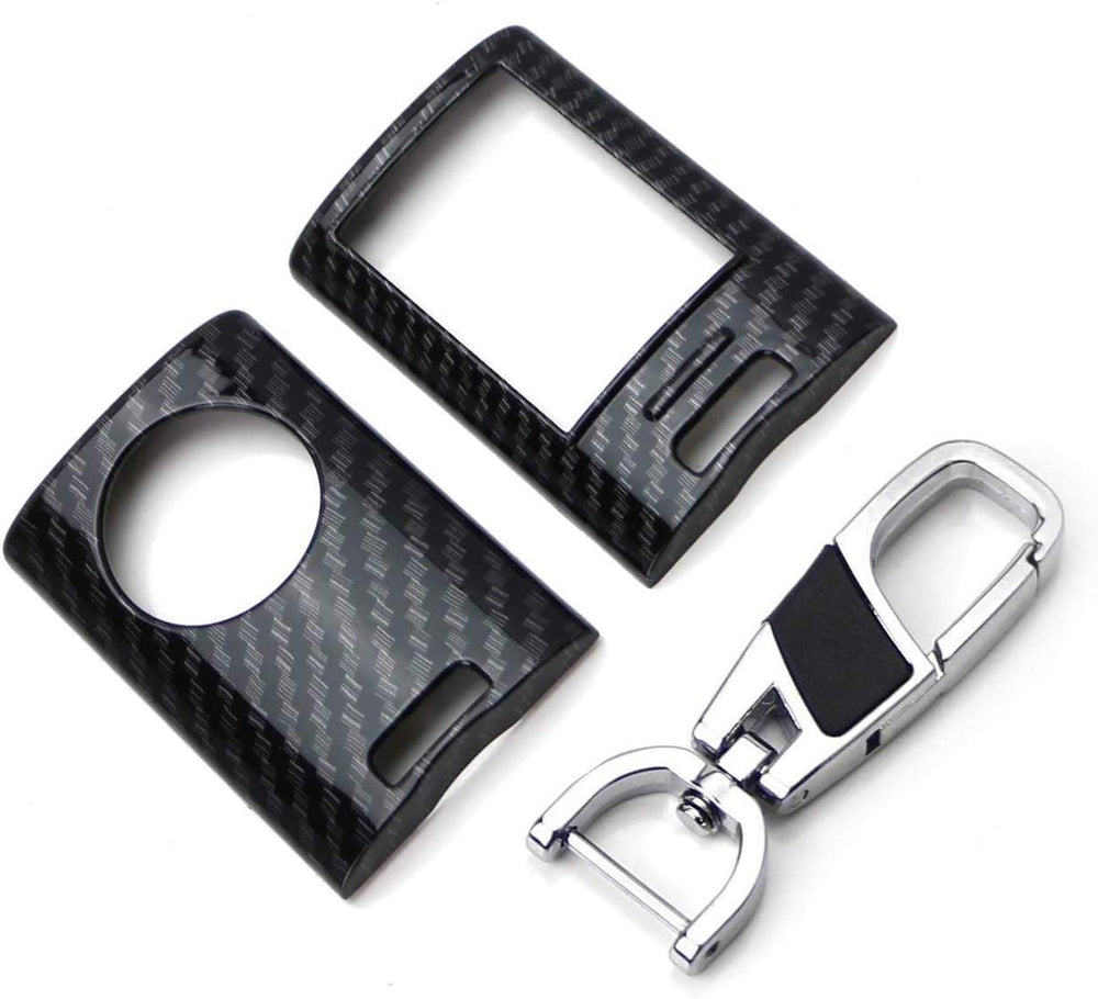 iJDMTOY sleek black carbon fiber pattern enhances key fob styling.