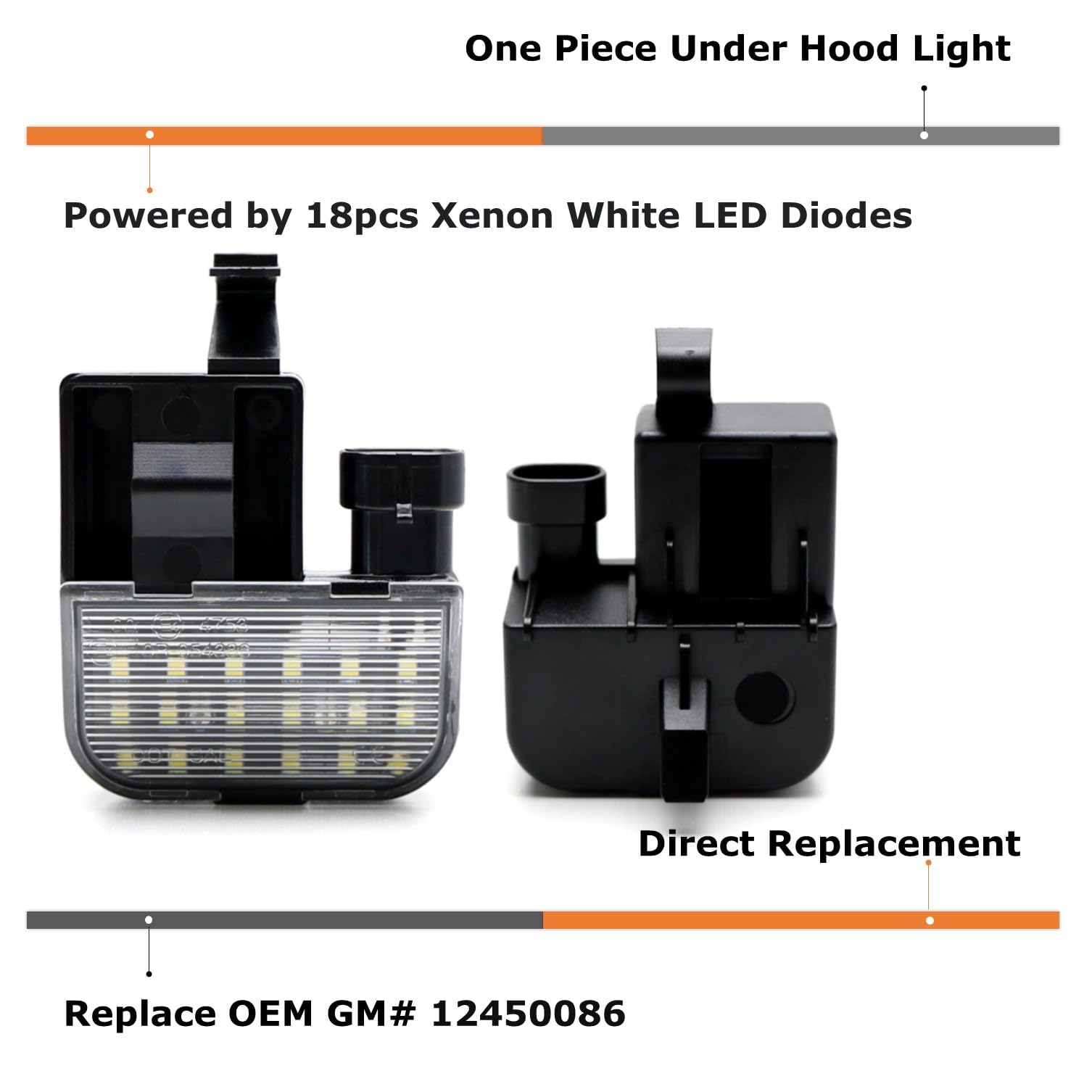 iJDMTOY LED underhood light delivers clear engine bay illumination for easier maintenance.