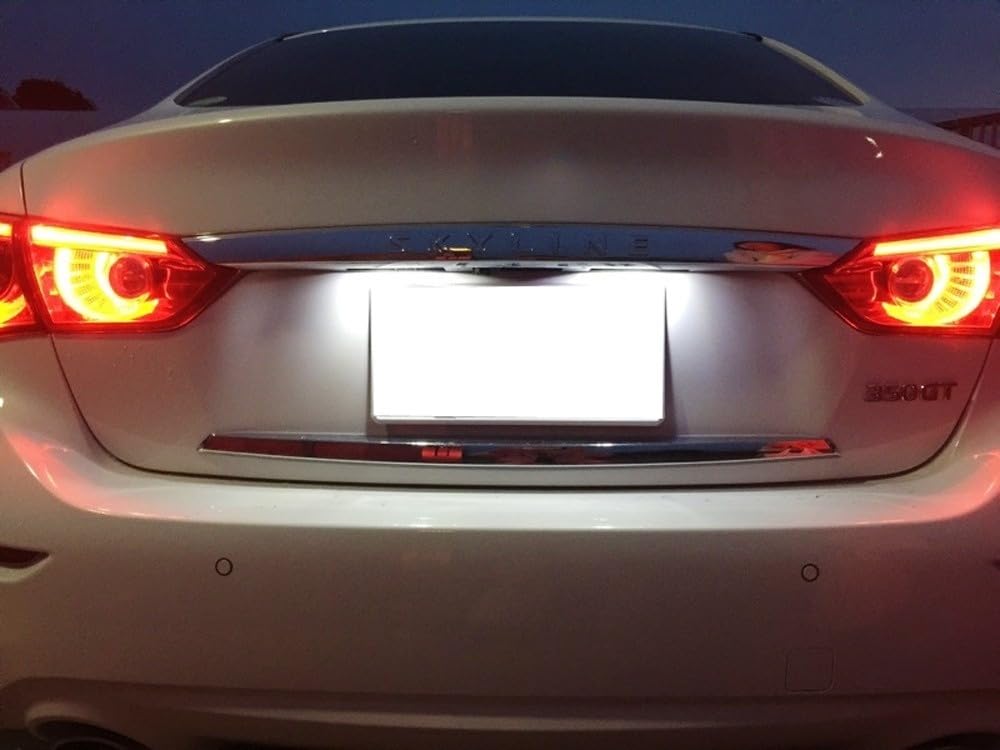 iJDMTOY Versa license plate light with steady white glow.