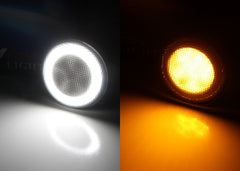 iJDMTOY white halo ring DRL improves daytime presence for Wrangler