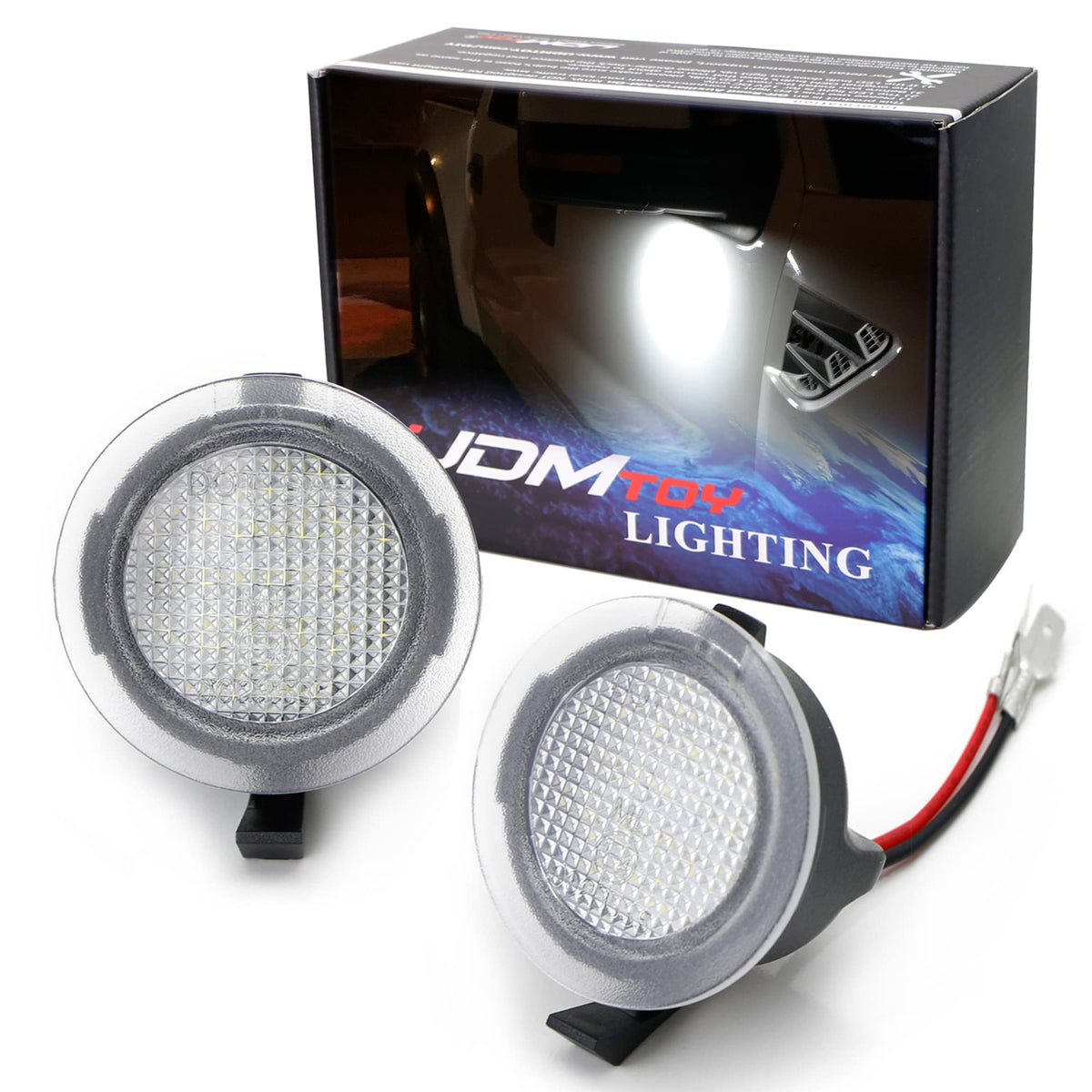 iJDMTOY puddle light for Ford F-150 Raptor, bright white entry illumination