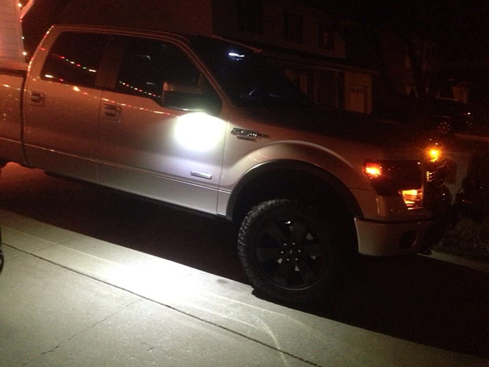 iJDMTOY puddle light for Ford Flex, modern xenon-like white light