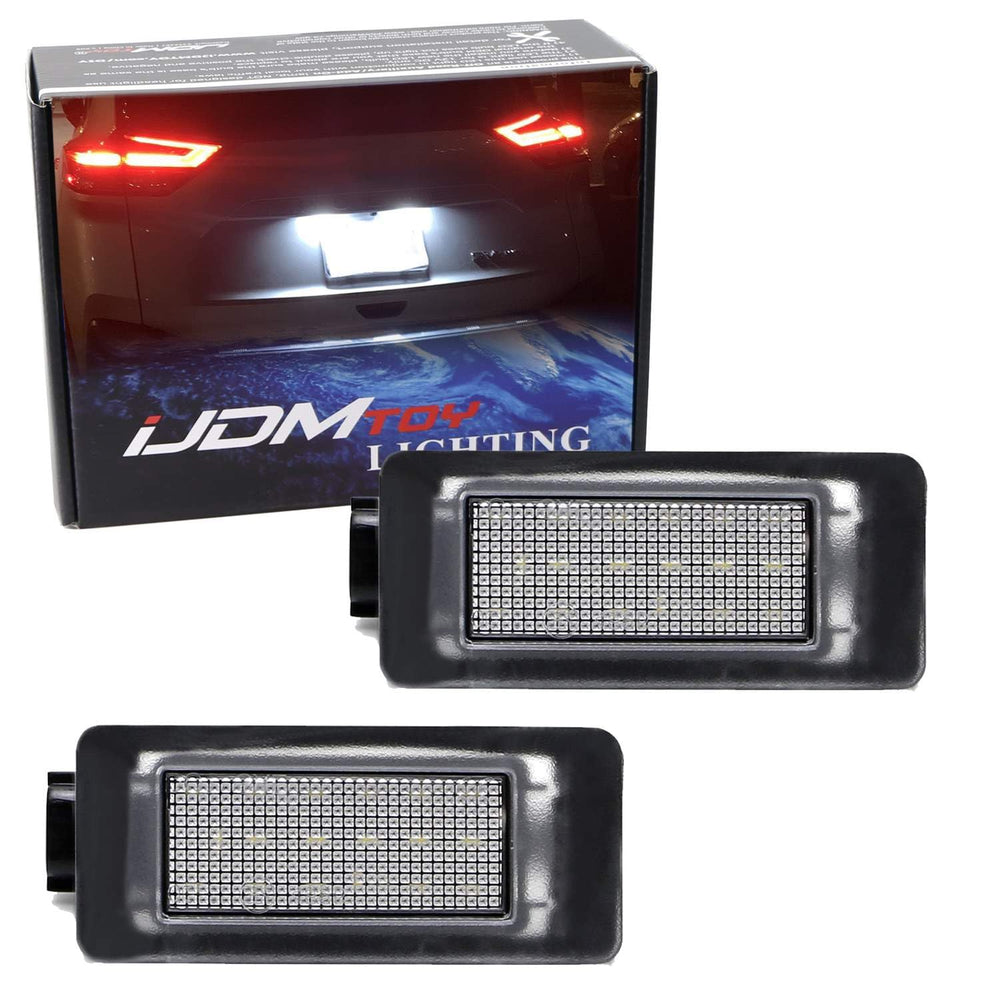 iJDMTOY xenon white LED license plate kit on Nissan Altima for brighter visibility.