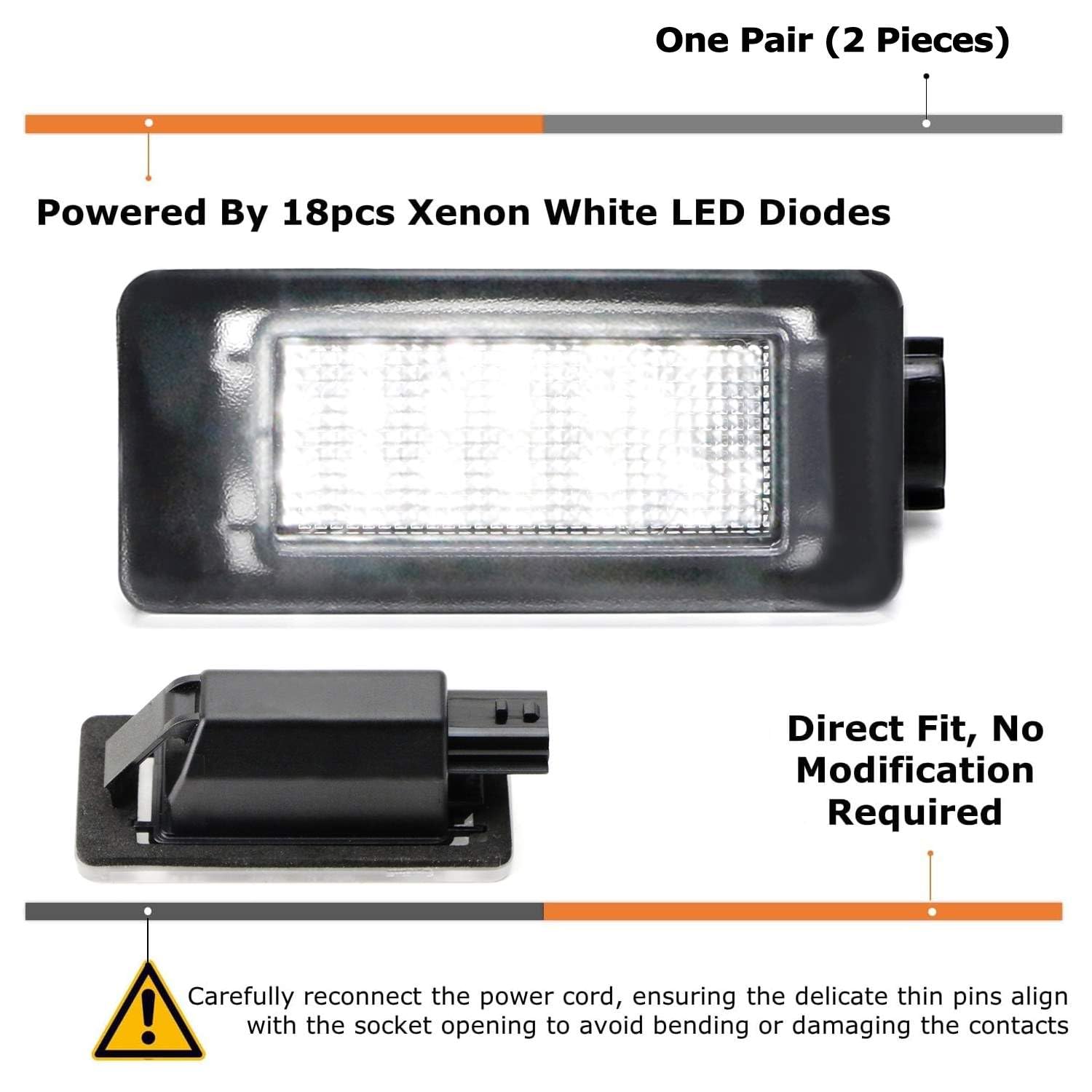 iJDMTOY xenon white LED license plate kit on Nissan Sentra improves night clarity.