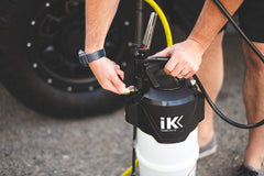 ik Foam Pro 12 dry and wet foam nozzle in a detailing setup.