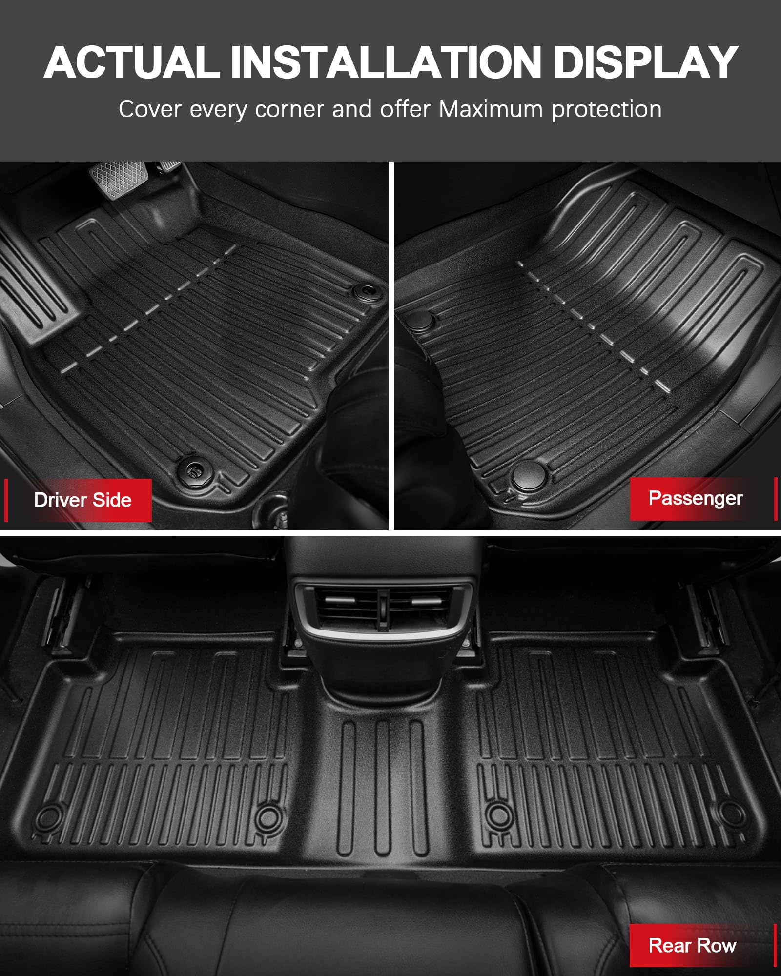 IKABEVEM CR-V rear left floor mat shields interior from snow and mud.