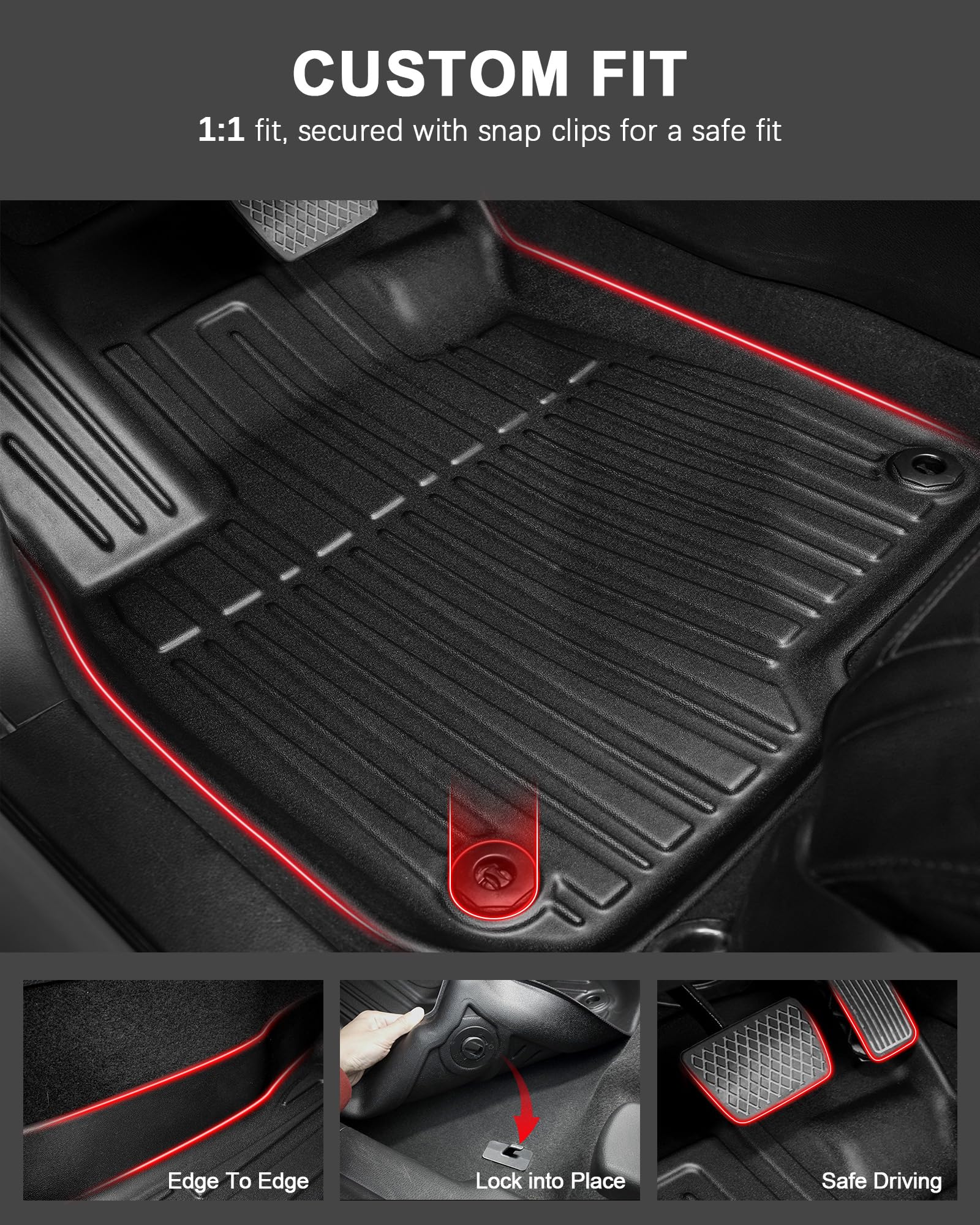 IKABEVEM CR-V rear right floor mat guards against debris and moisture.