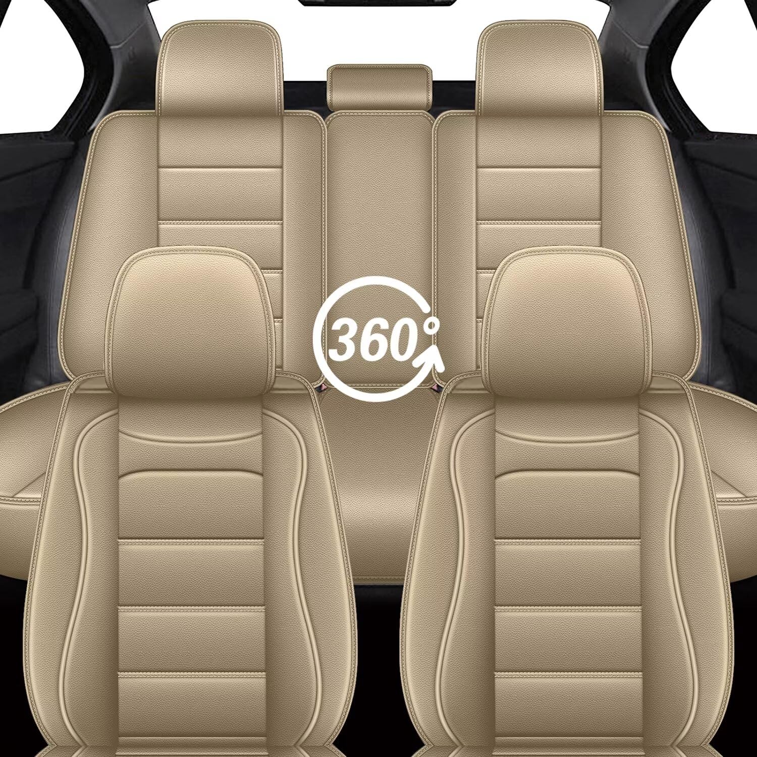 IKABEVEM Easy installation seat cover kit in beige for Nissan Frontier