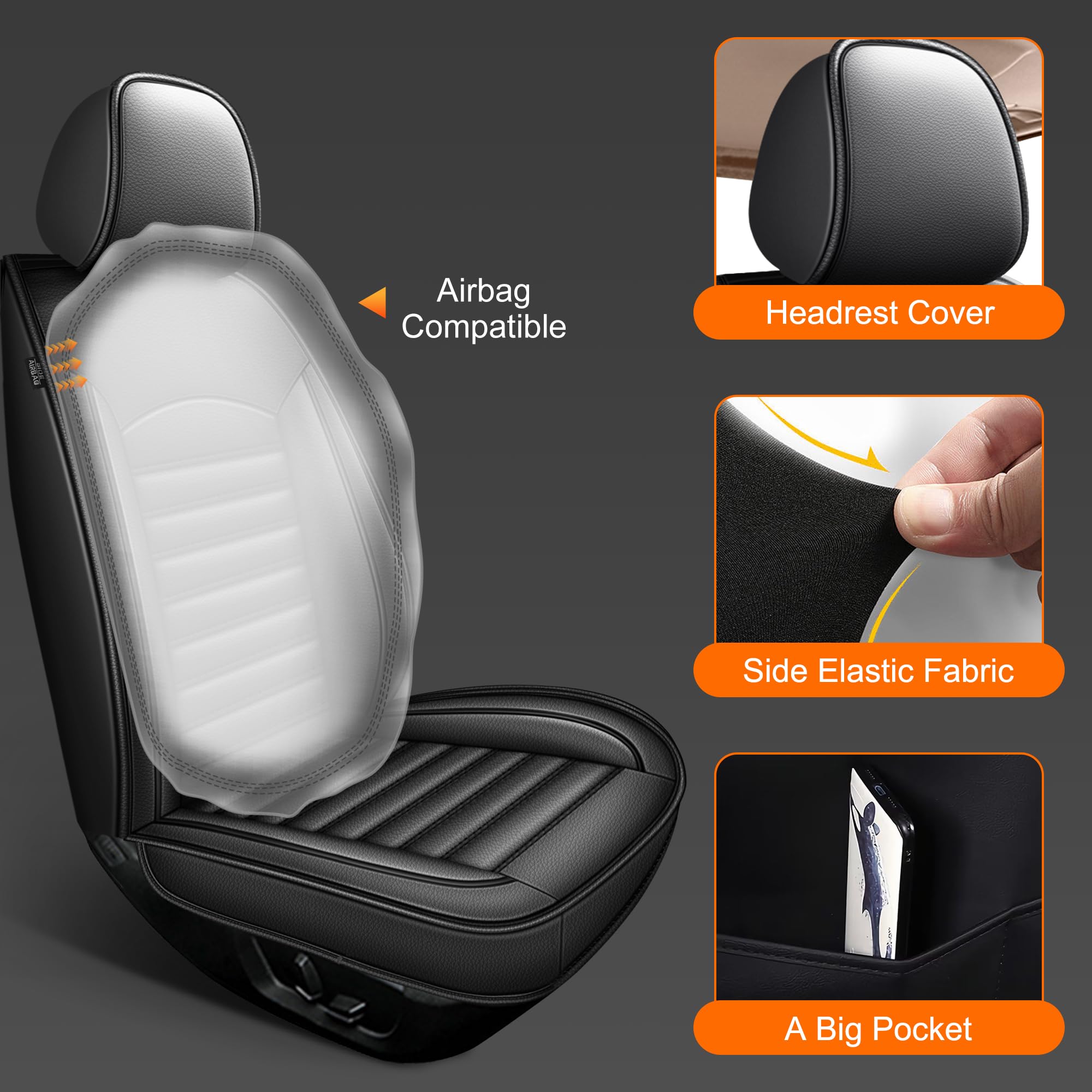 IKABEVEM non-slip base fabric keeps seats stable during drives.