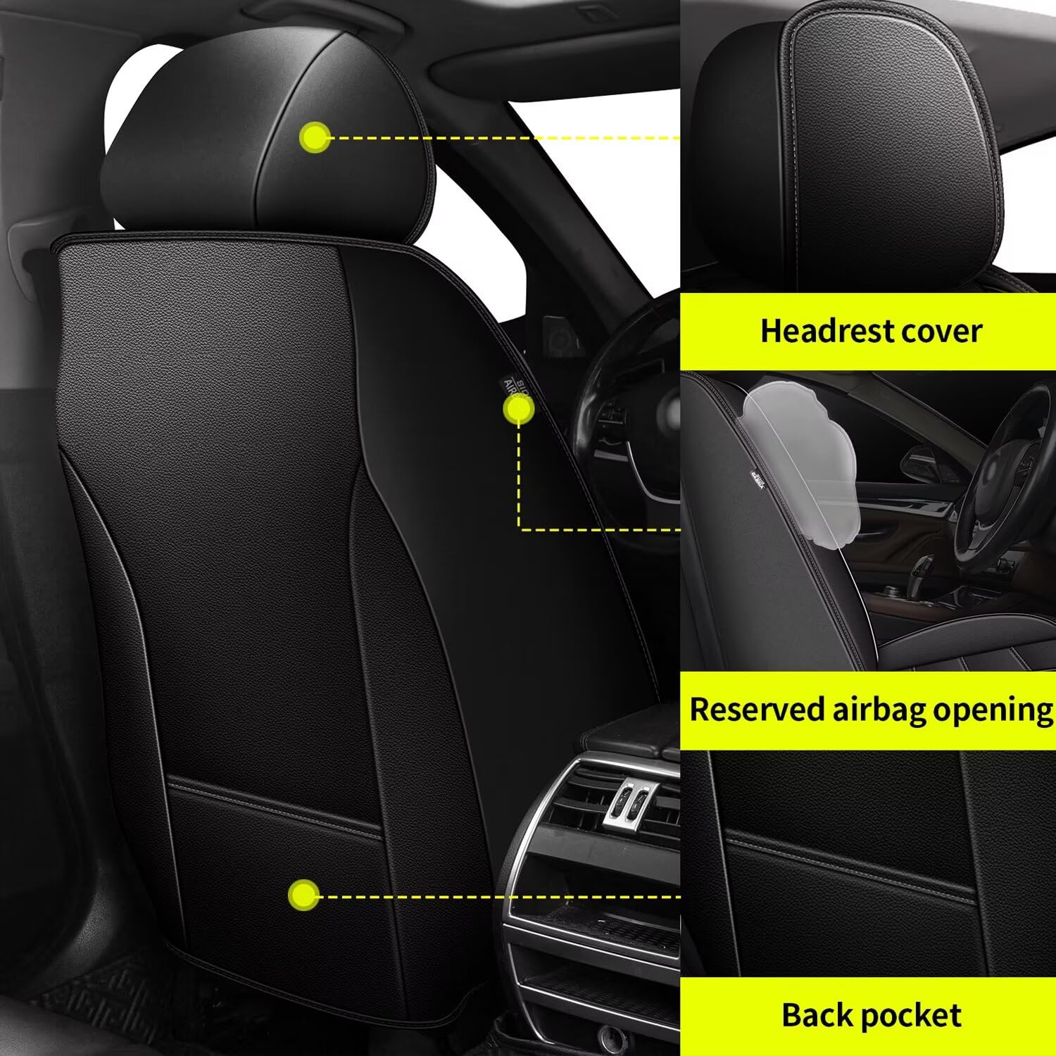 IKABEVEM Passat headrest covers refresh appearance while guarding fabric.