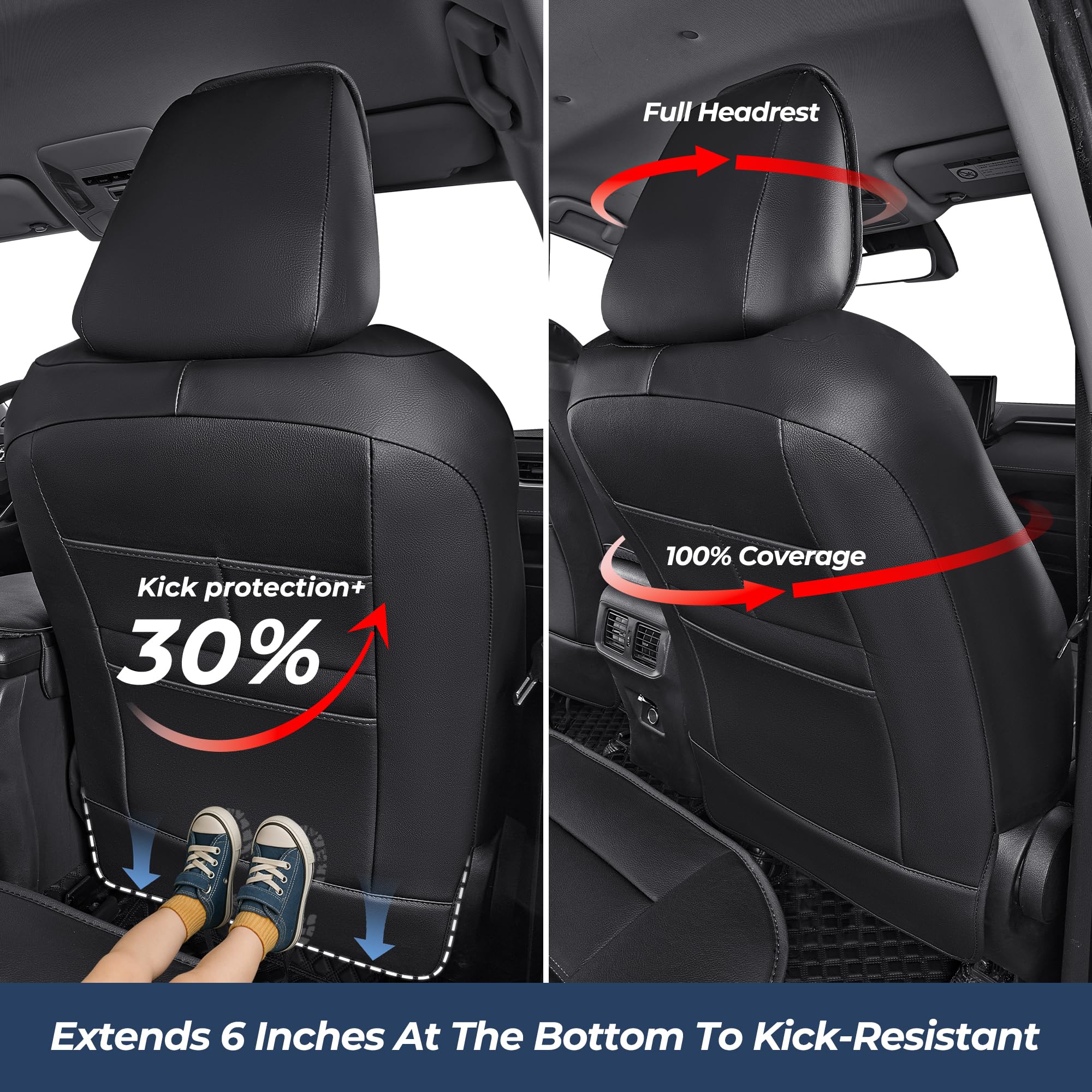 IKABEVEM RAV4 front 360-wrap seat cover showcases full coverage.