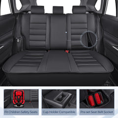 IKABEVEM RAV4 rear-left seat cover with durable, easy-clean faux leather.