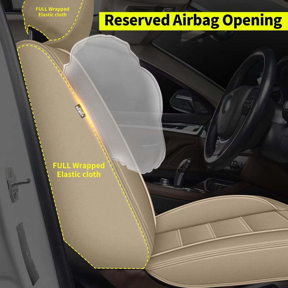 IKABEVEM Back pocket seat protector for Nissan Frontier beige keeps items handy