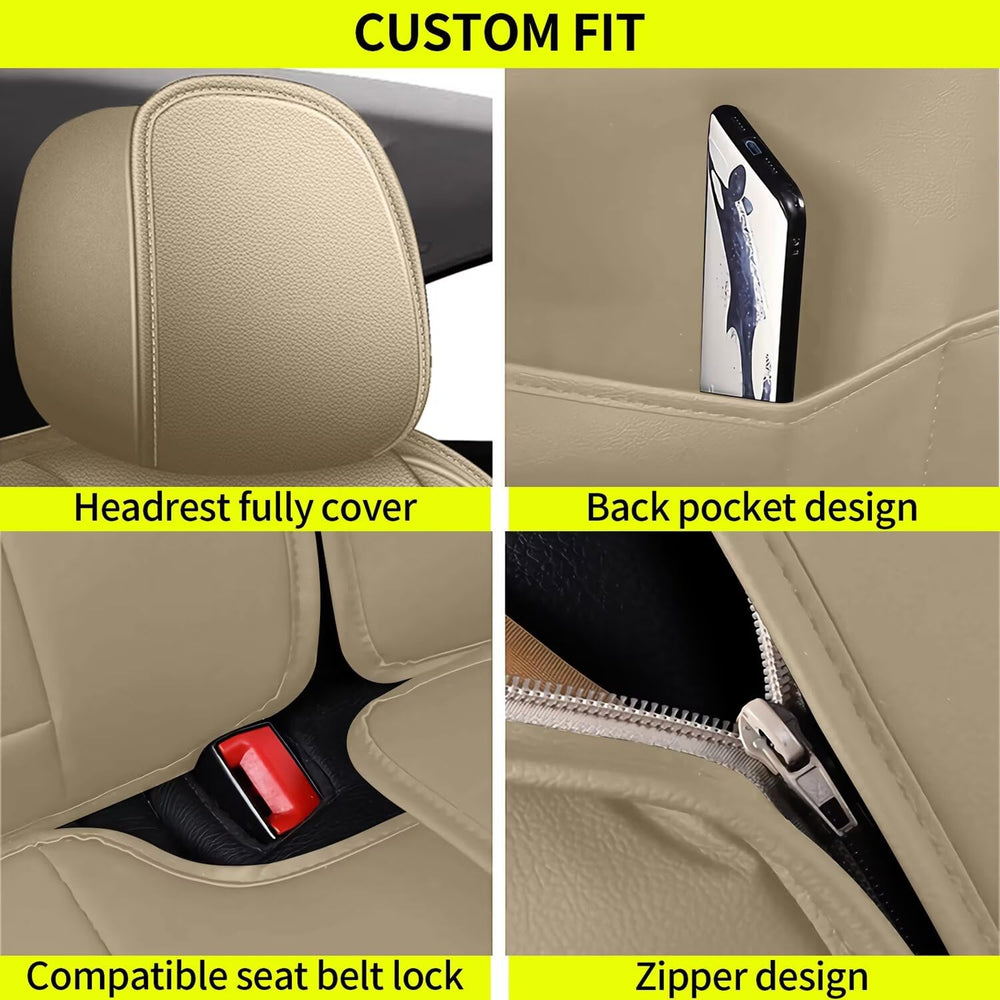 IKABEVEM Scratch-resistant seat cover for Nissan Frontier beige boosts durability