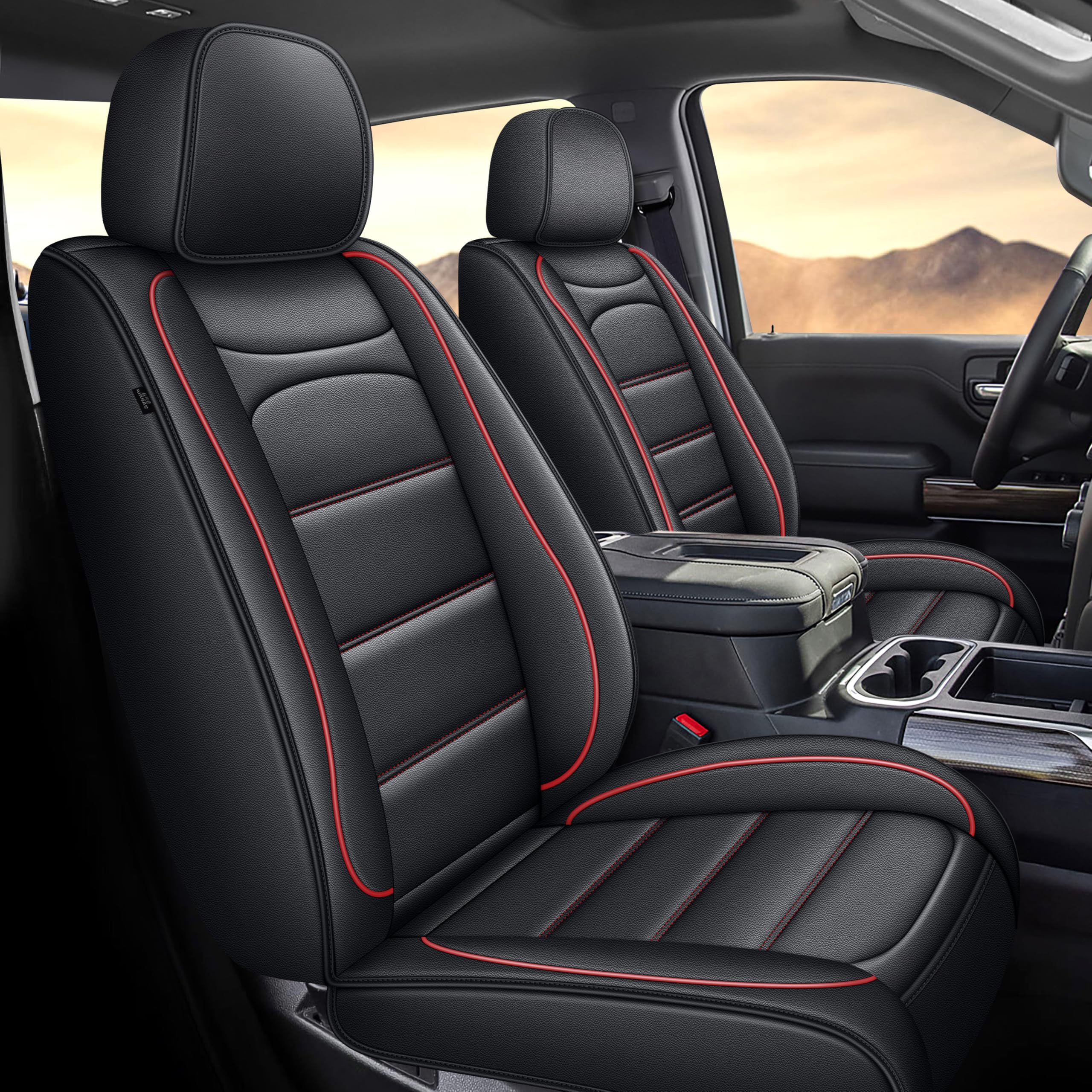 IKABEVEM seat covers full set fitted on a Chevy Silverado for full protection