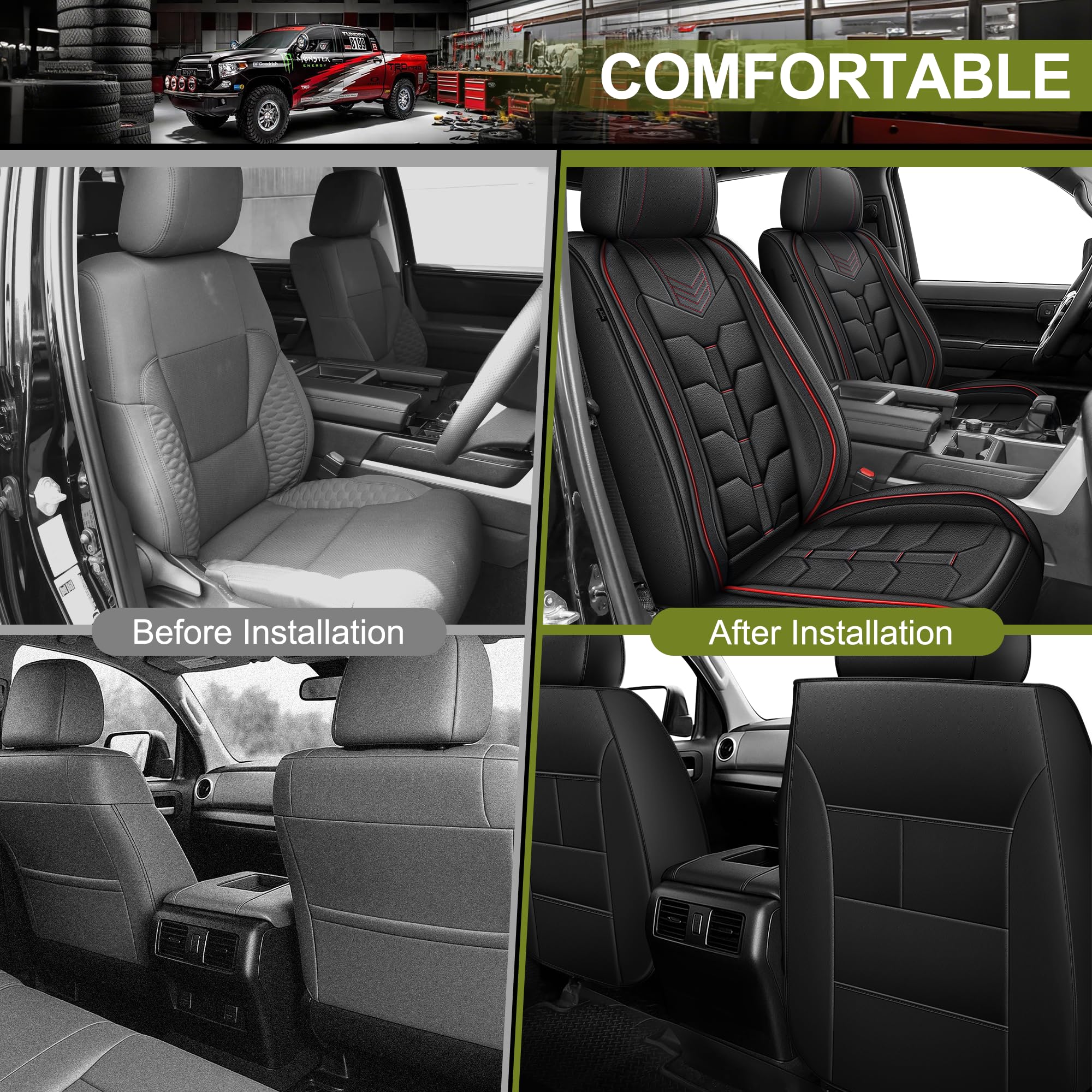 IKABEVEM Two-piece front cover set for crew cab protection