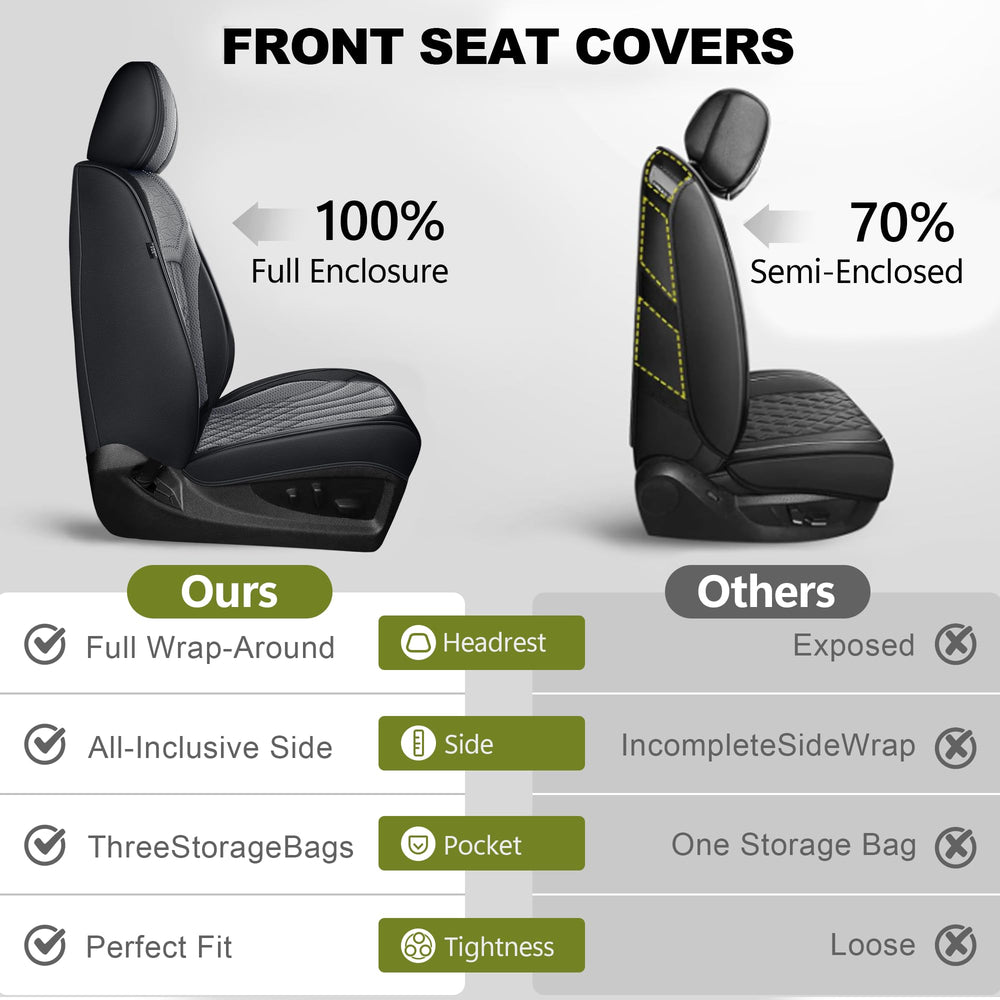 IKABEVEM Toyota Tundra seat covers are airbag and belt compatible for safety.