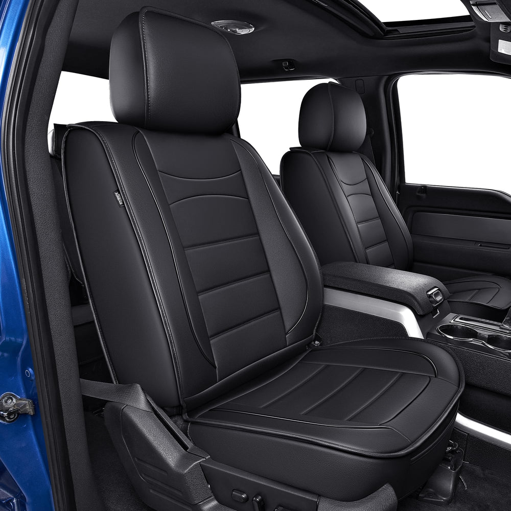 IKABEVEM Toyota Tundra seat covers full set in Redline provide durable protection and stylish upgrade.