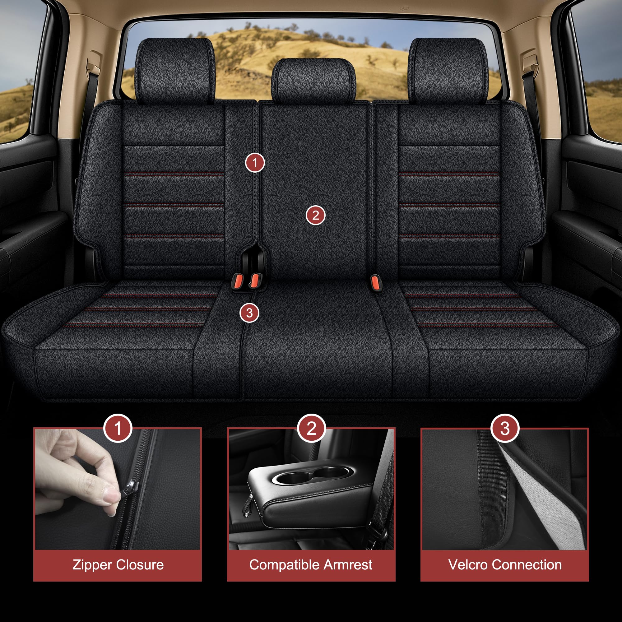 IKABEVEM front-seat pockets design on Tundra seat covers for organized storage