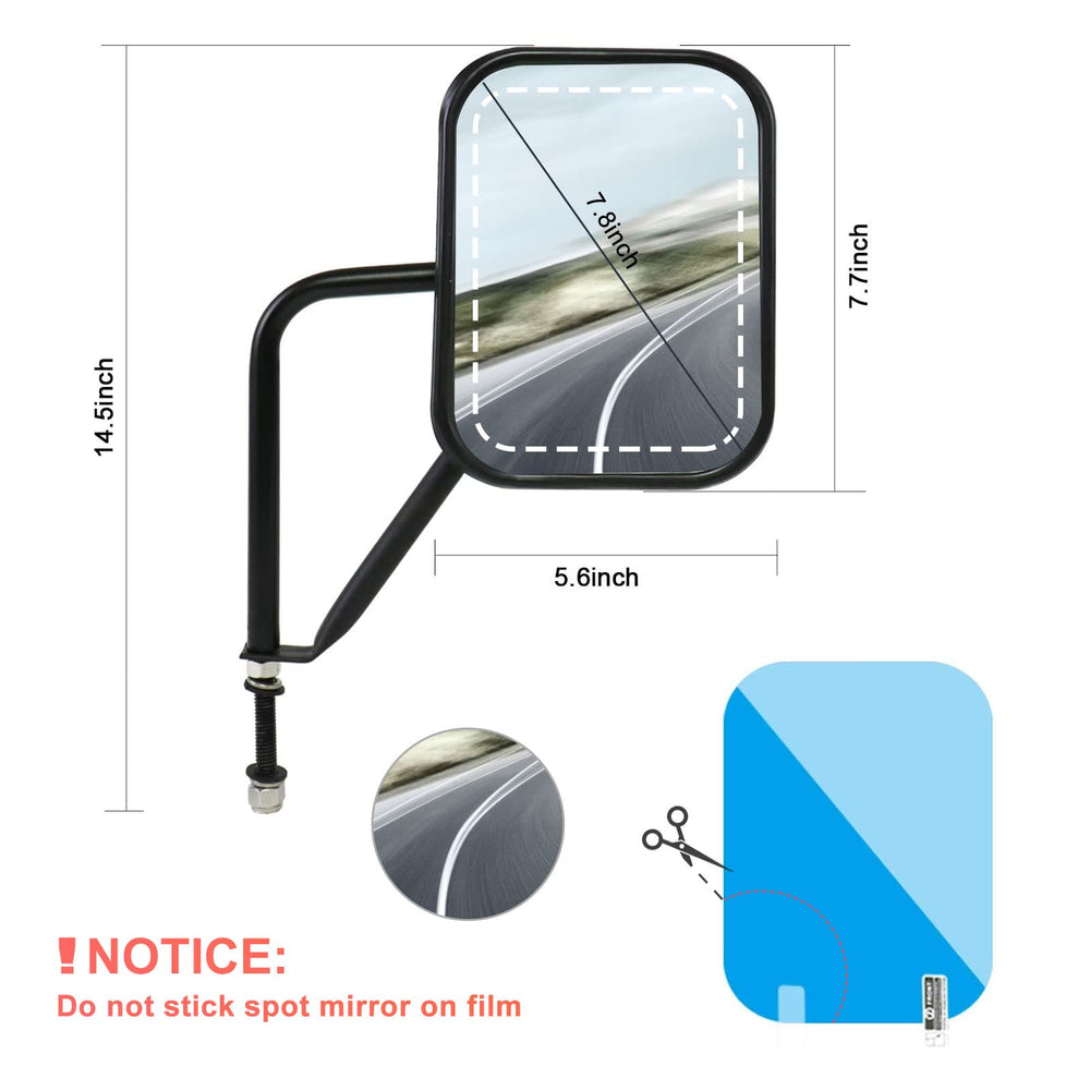 IKER doors-off mirrors are quick to install with a simple bolt-and-locking-knob setup.