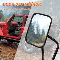IKER doors-off mirrors with reinforced glass improve durability during off-road runs.