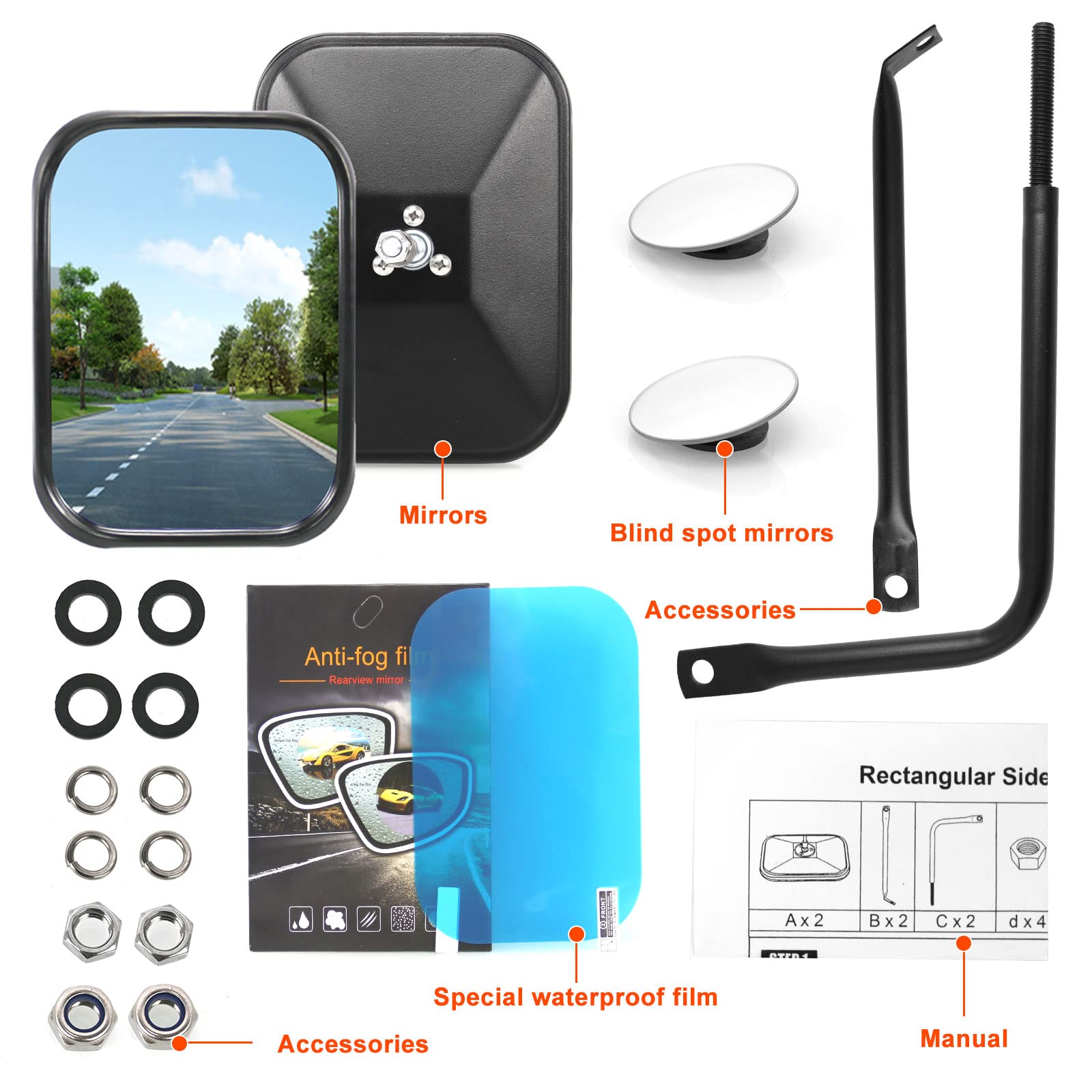 IKER doors-off mirrors stabilize against wind, reducing shake on rough roads.