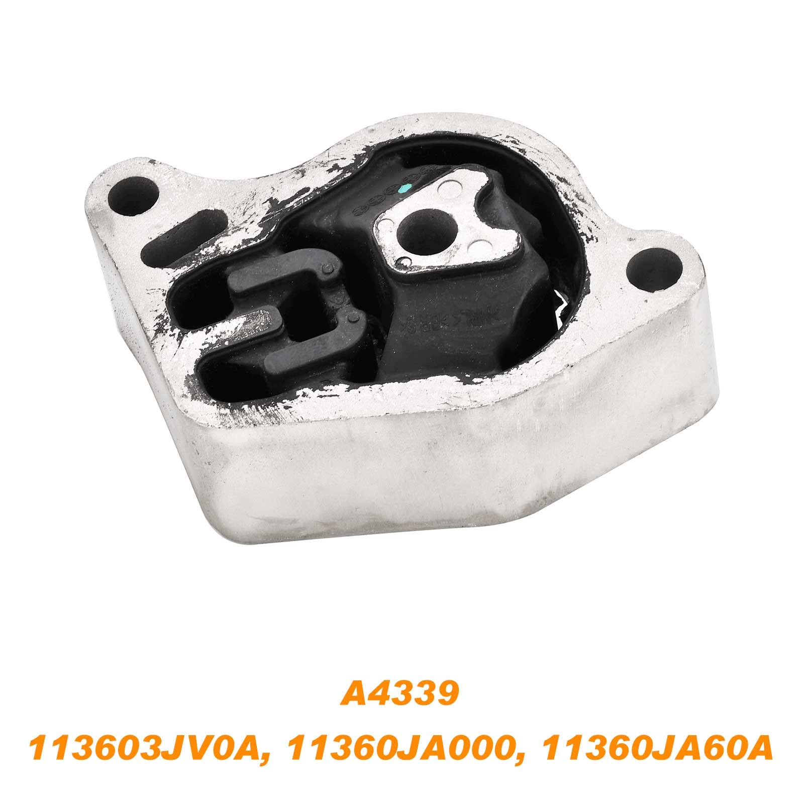 iKer engine mount materials close-up shows iron, aluminum, rubber blend.