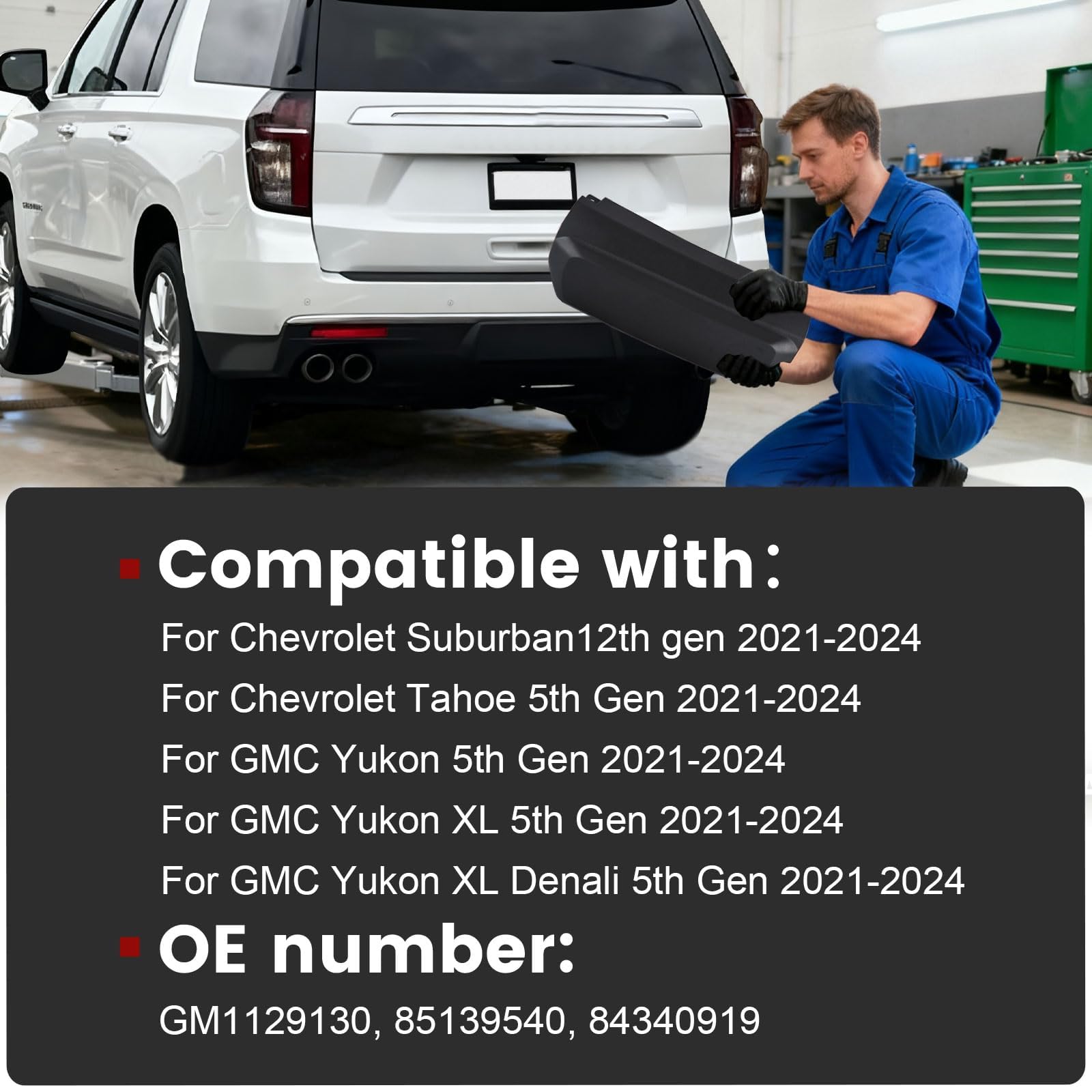 iKer rear hitch cover installed on Suburban demonstrates OEM-style replacement fit