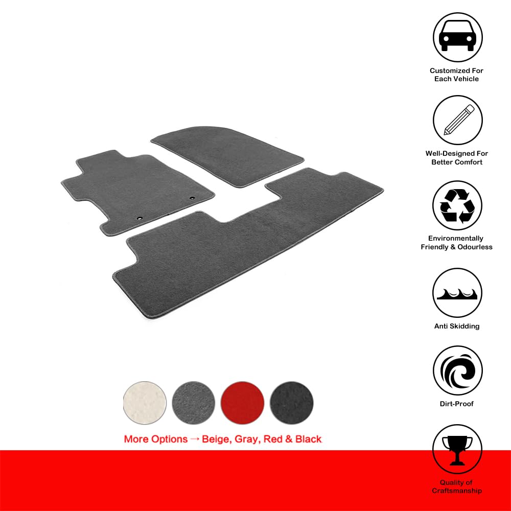 IKON MOTORSPORTS Civic rear floor mat in gray for full interior protection