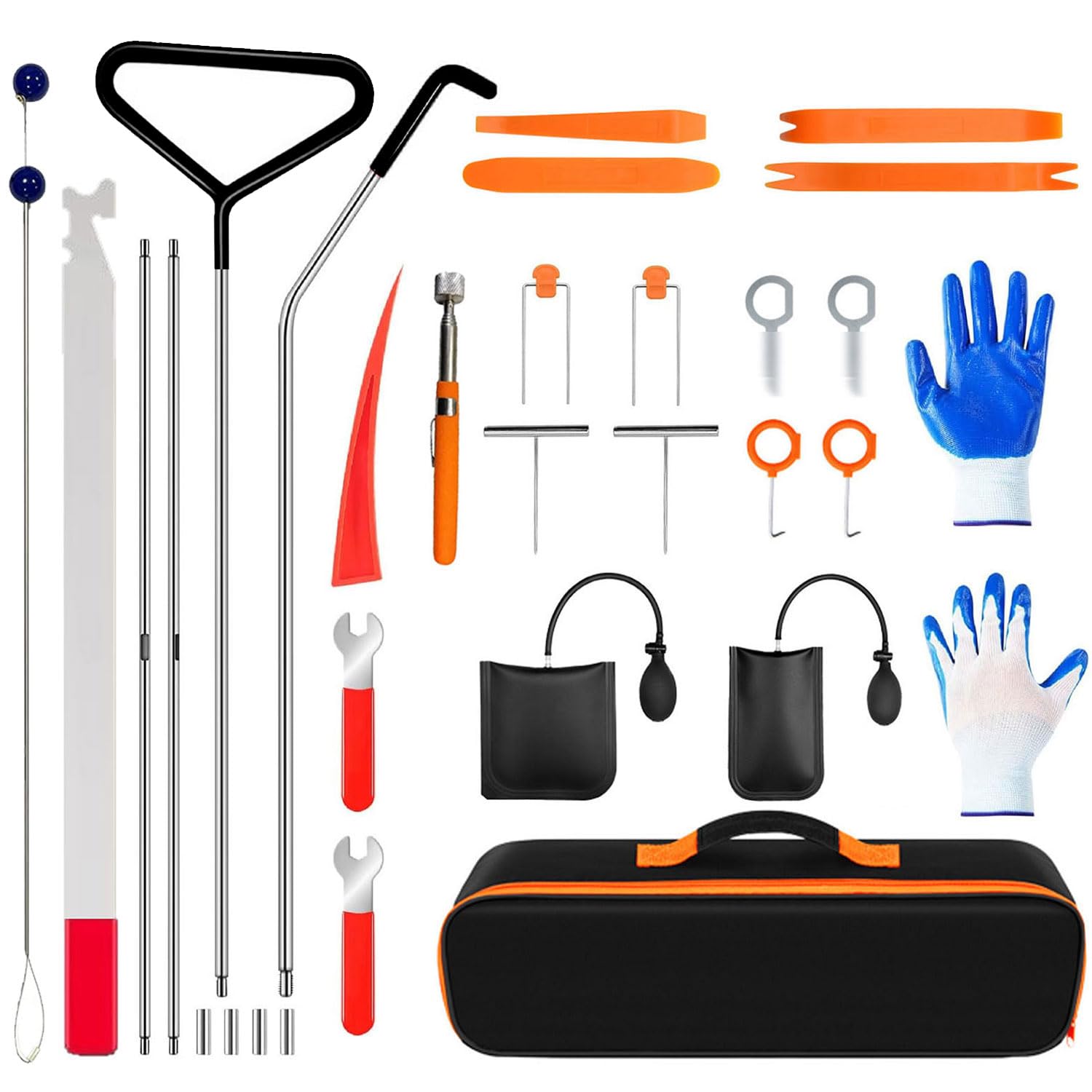 ILIBERO 29PCS car tool kit in carrying bag for on-the-go maintenance.