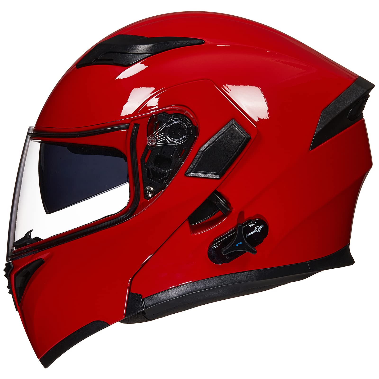 ILM 902BT bright red front view helmet for safer daytime riding
