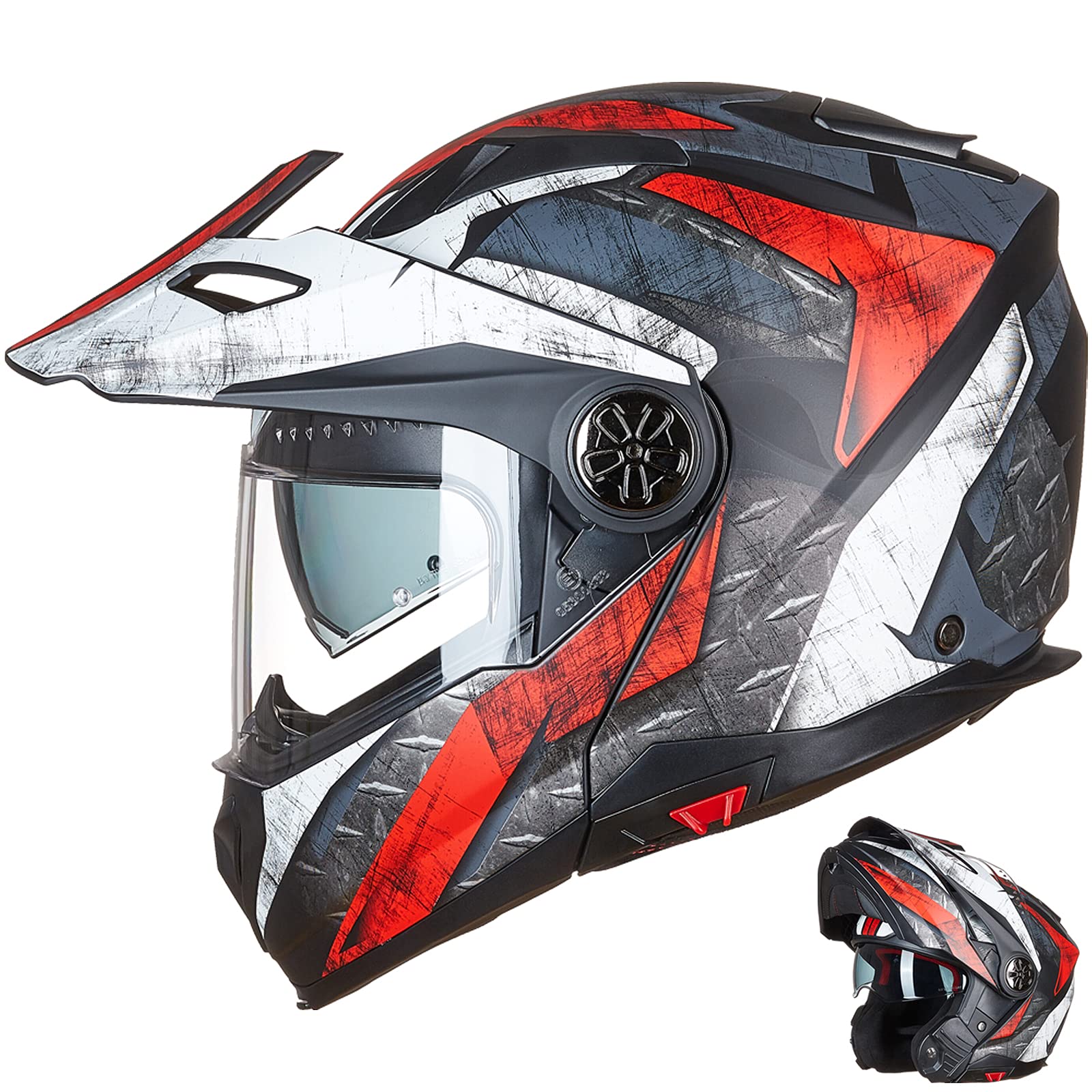 ILM 909F full-face helmet with secure closure for all-weather riding.