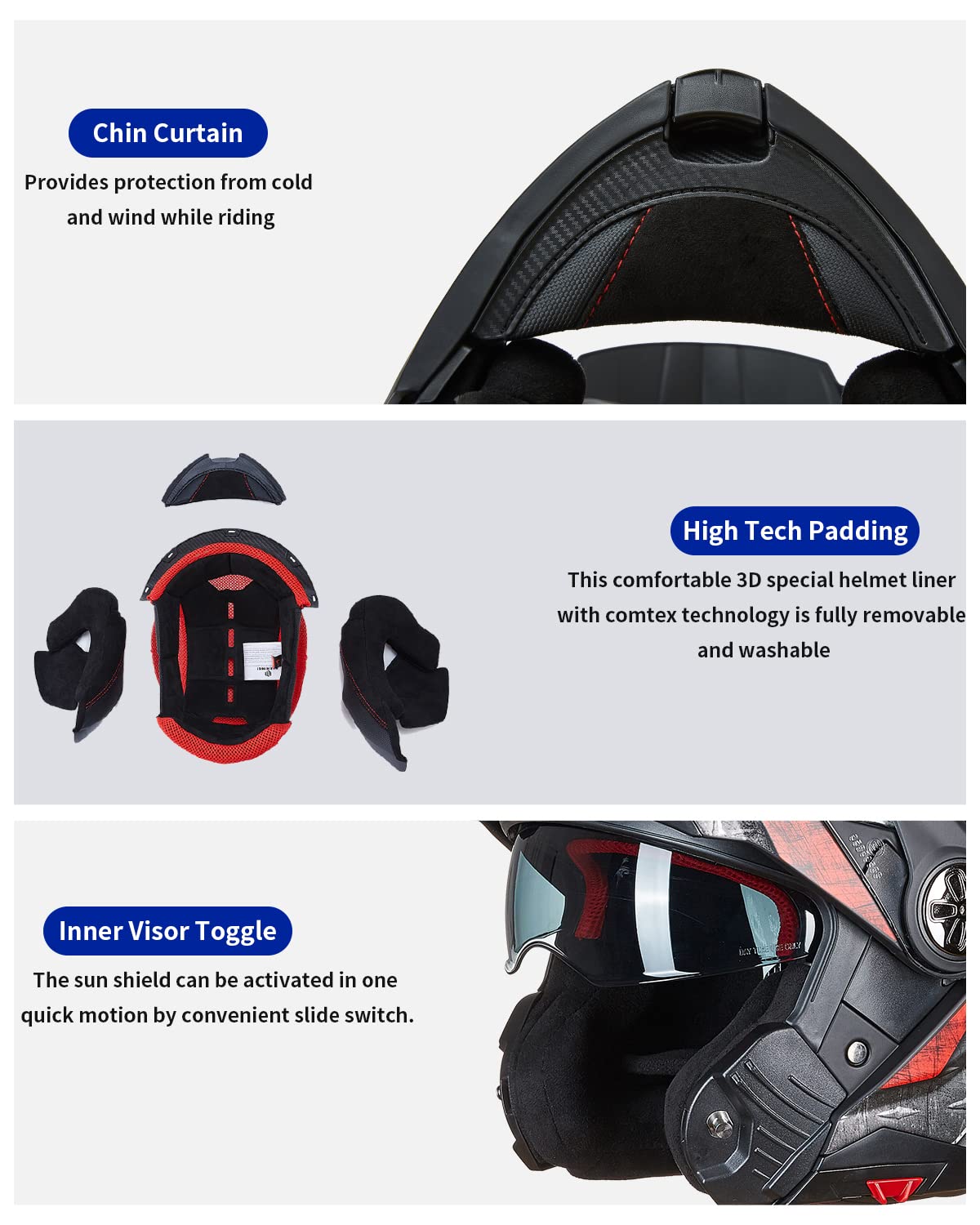 ILM 909F flip-up locking system for glove-friendly use