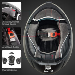ILM helmet dual-visors provide adaptable visibility for changing light.