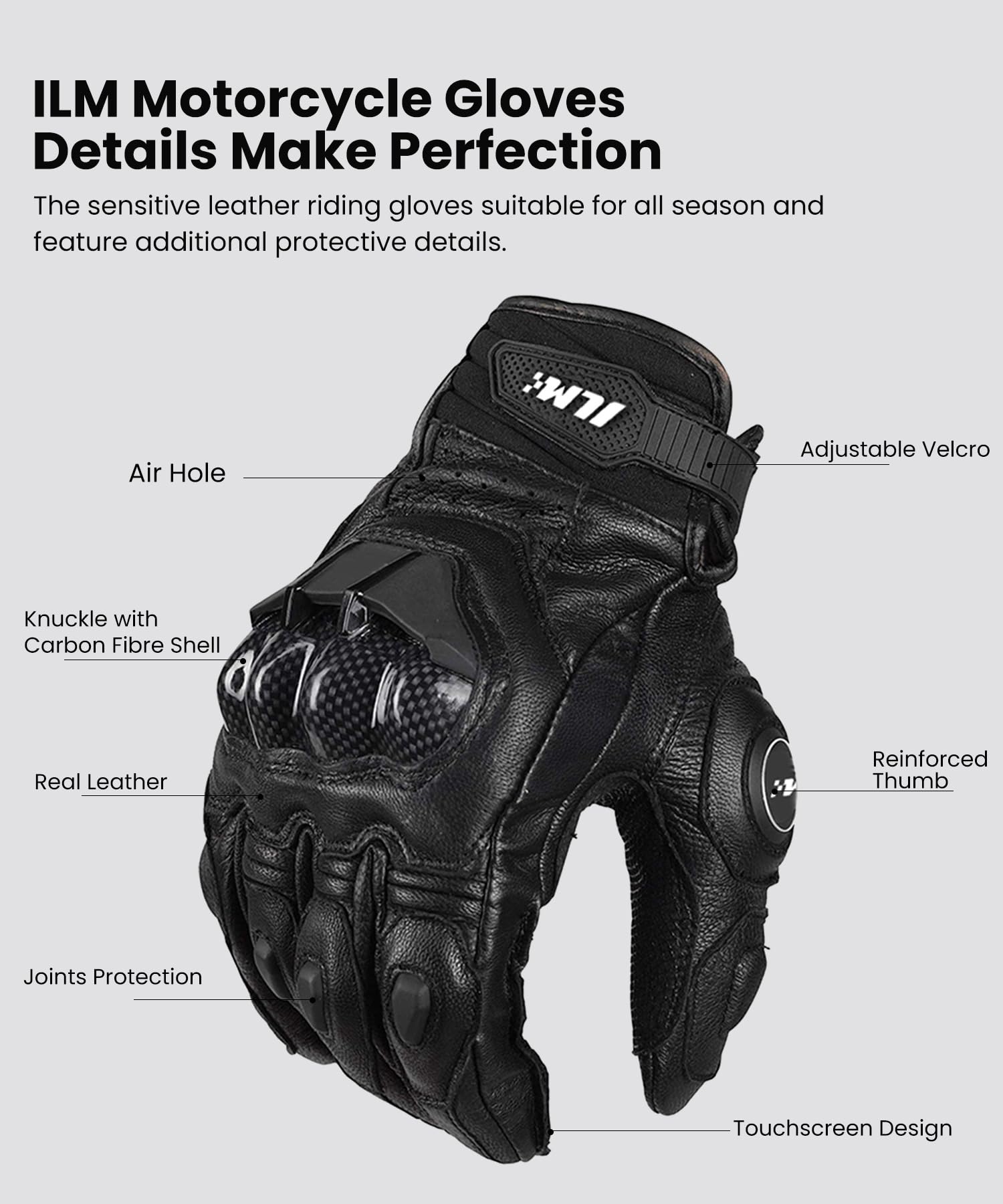 ILM GRC01 gloves in goat leather offering soft, precise control